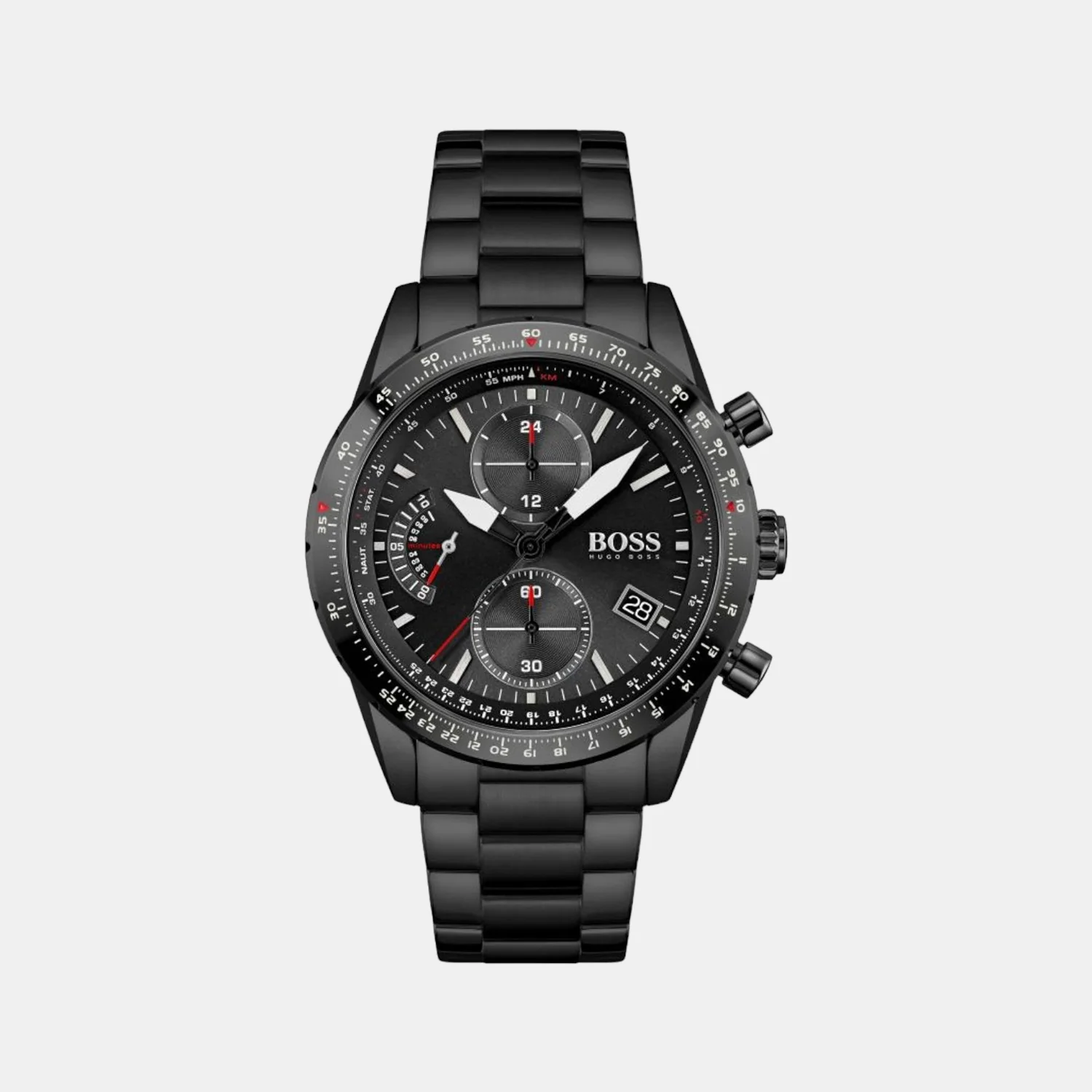 Pilot Edition Men Quartz Black Dial Chronograph Stainless Steel Watch 1513854