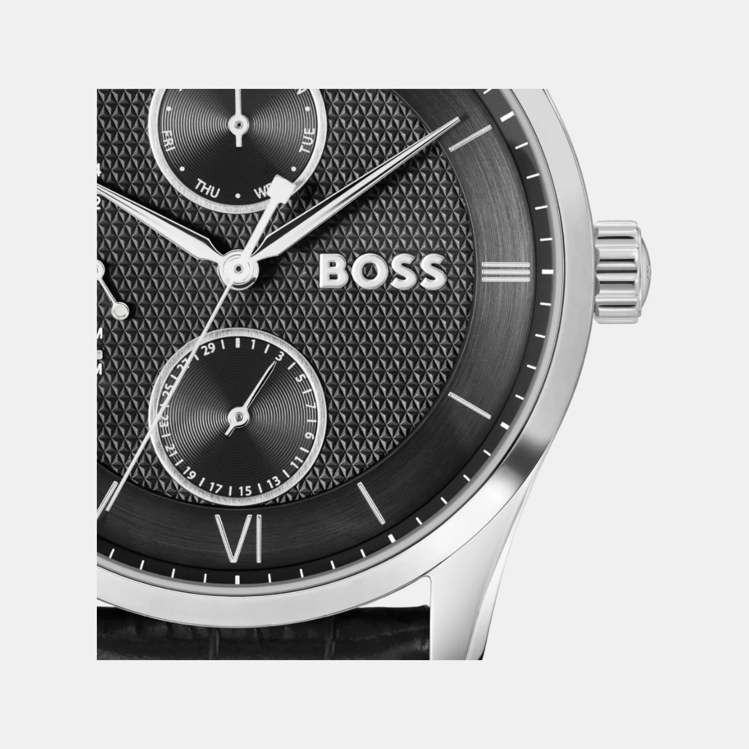 Principle Master Men Quartz Black Dial Multi-Function Leather Watch 1514272 - Image 4