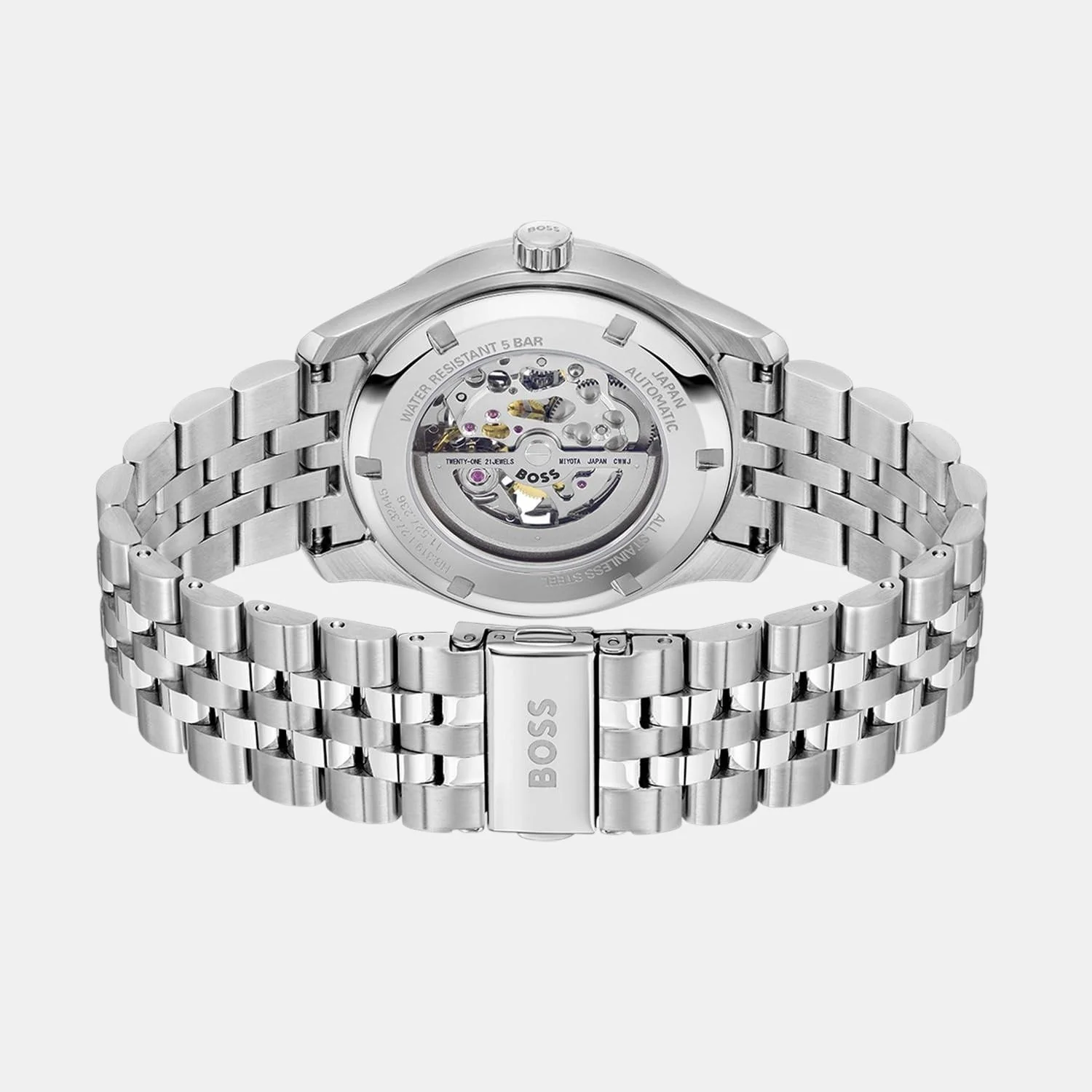 Principle Skeleton Men Automatic Green Dial Analog Stainless Steel Watch 1514236 - Image 4