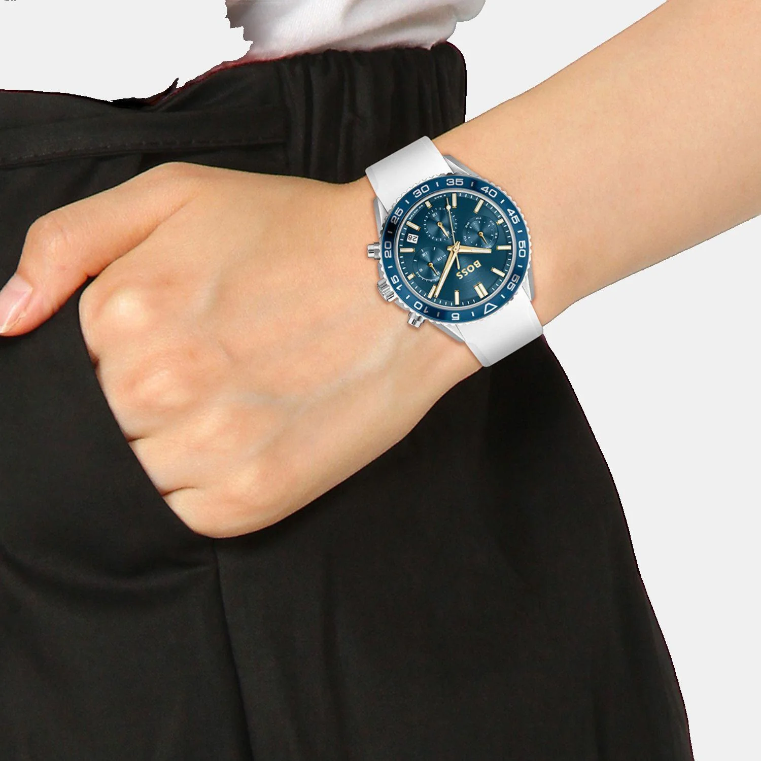 Runner For Her Women Quartz Blue Dial Chronograph Silicone Watch 1502752 - Image 4