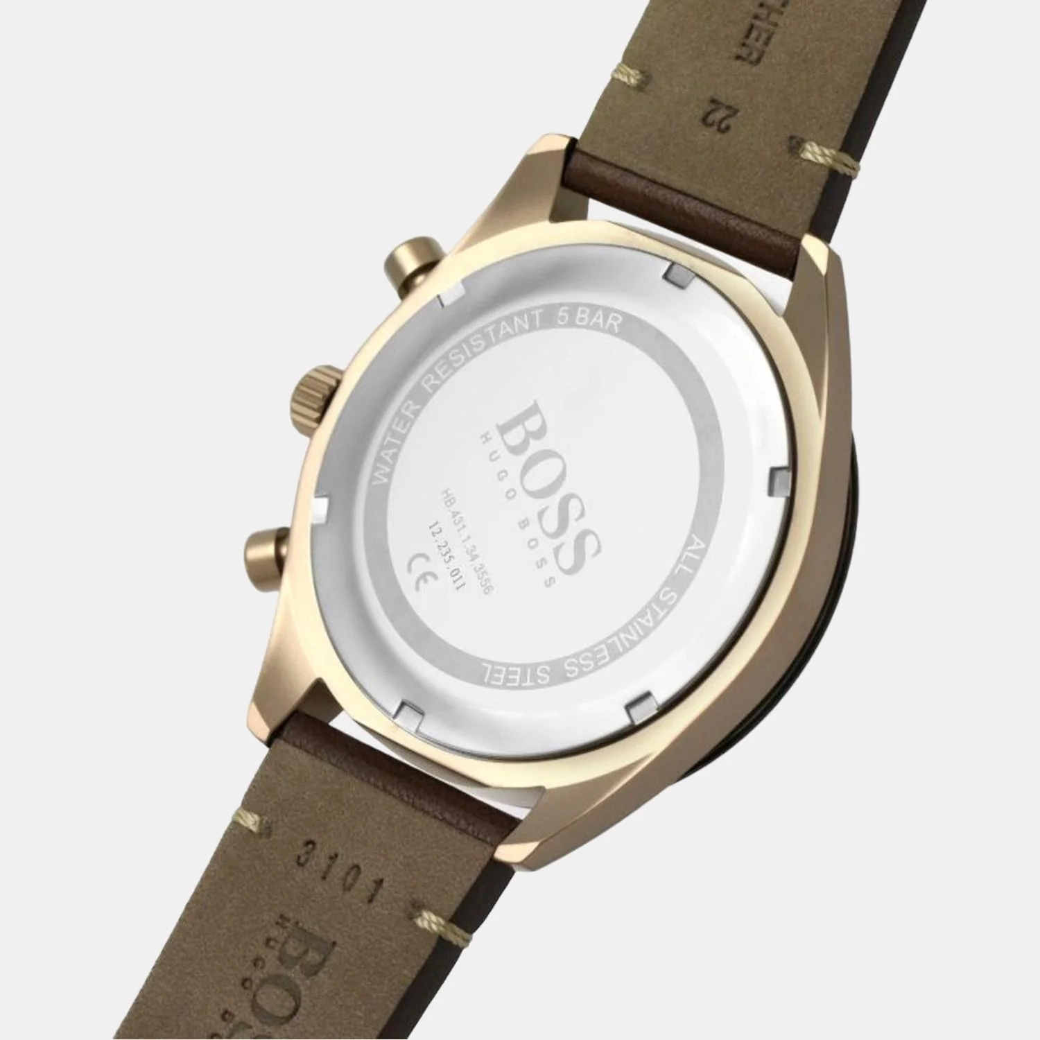 Santiago Men Quartz Grey Dial Analog Leather Watch 1513861 - Image 5