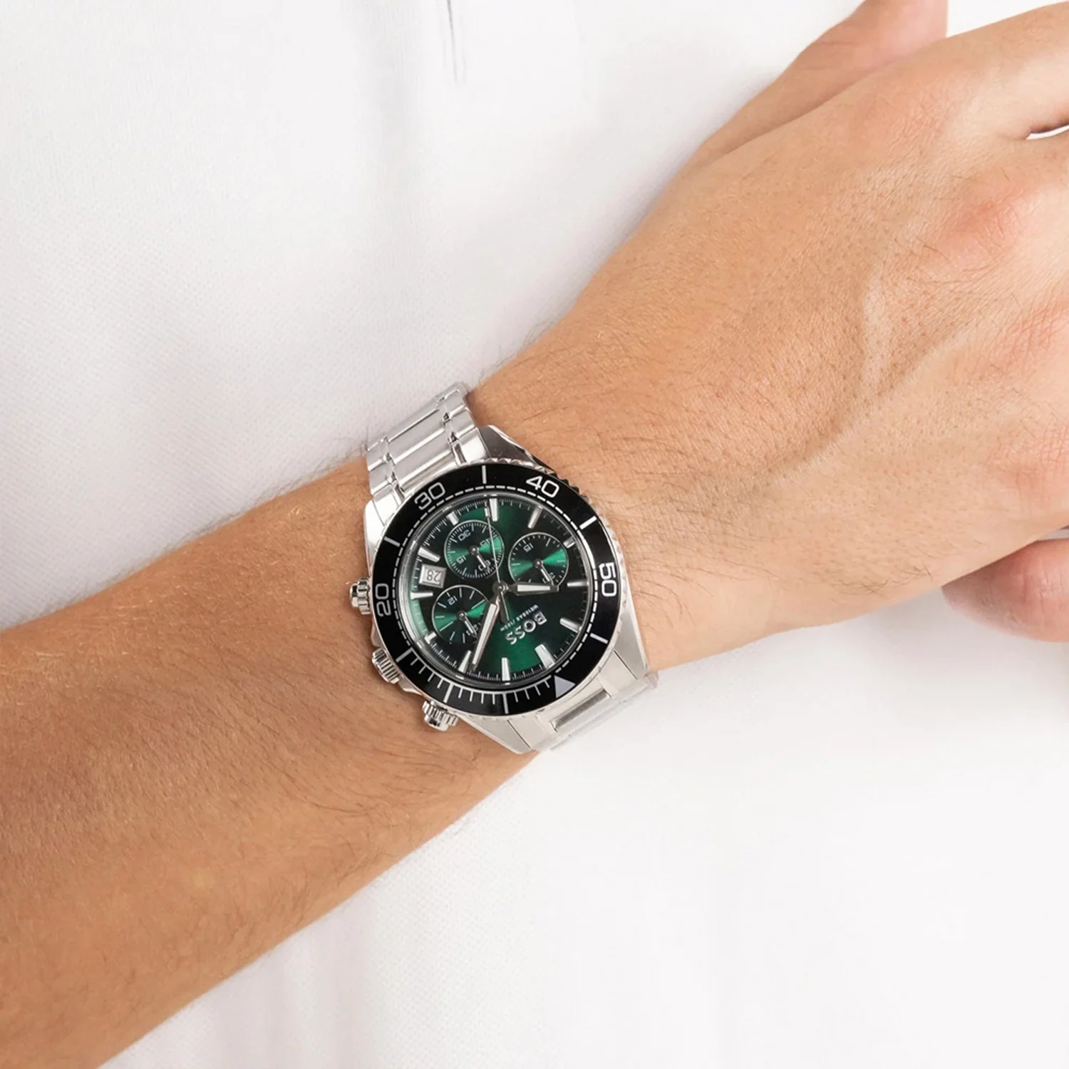 Sealiner Men Quartz Green Dial Chronograph Stainless Steel Watch 1514321 - Image 4