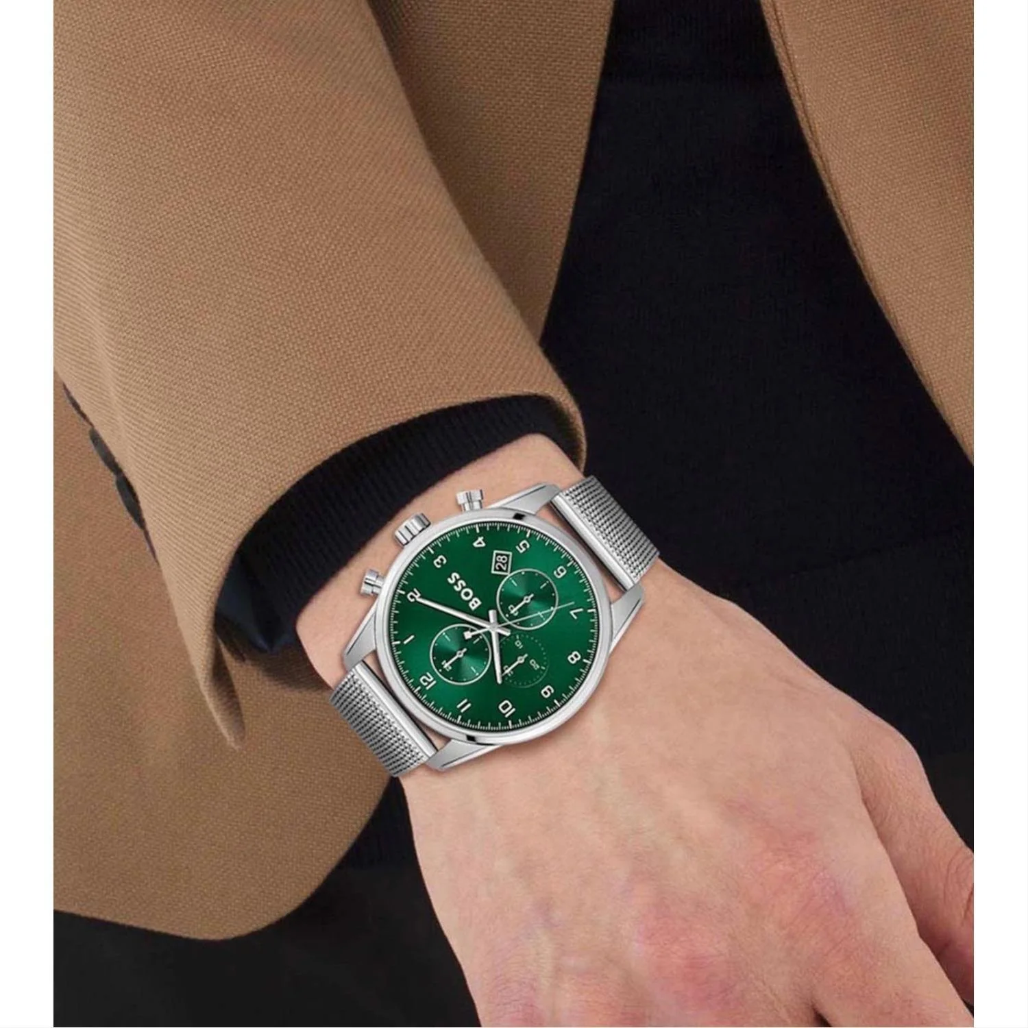 Skymaster Men Quartz Green Dial Analog Stainless Steel Watch 1513938 - Image 4