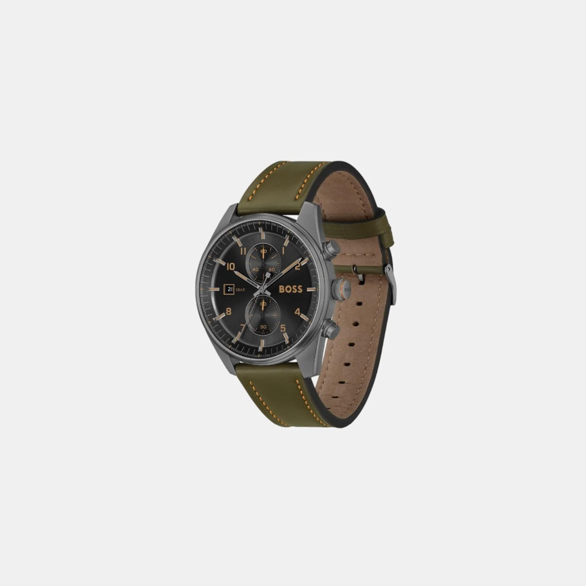 Skytraveller Men Quartz Black Dial Chronograph Leather Watch 1514148 - Image 2