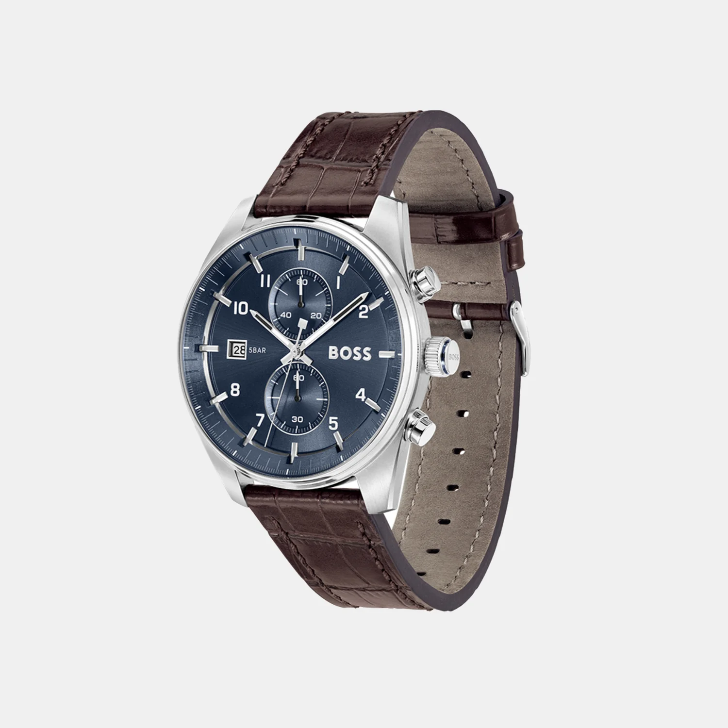 Skytraveller Men Quartz Blue Dial Chronograph Leather Watch 1514194 - Image 2