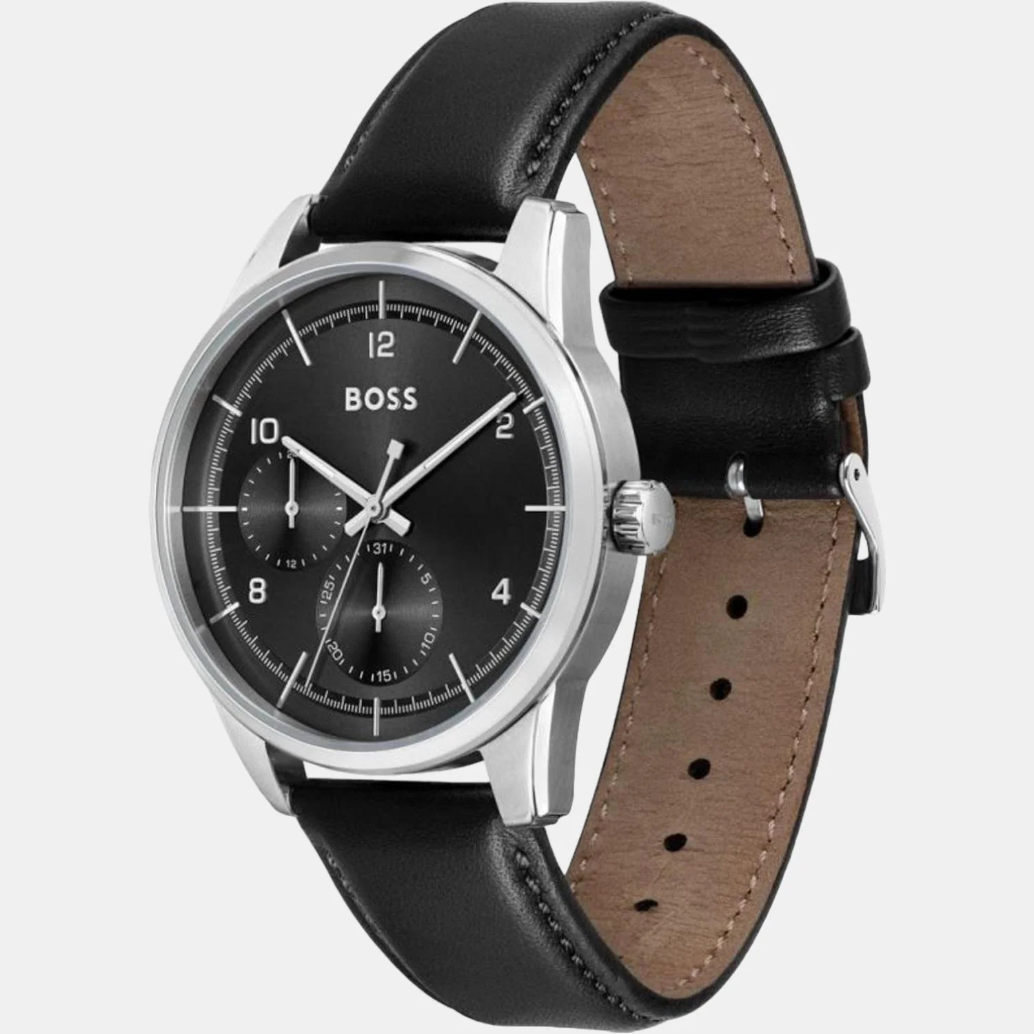 Sophio Men Quartz Black Dial Chronograph Leather Watch 1513941 - Image 2