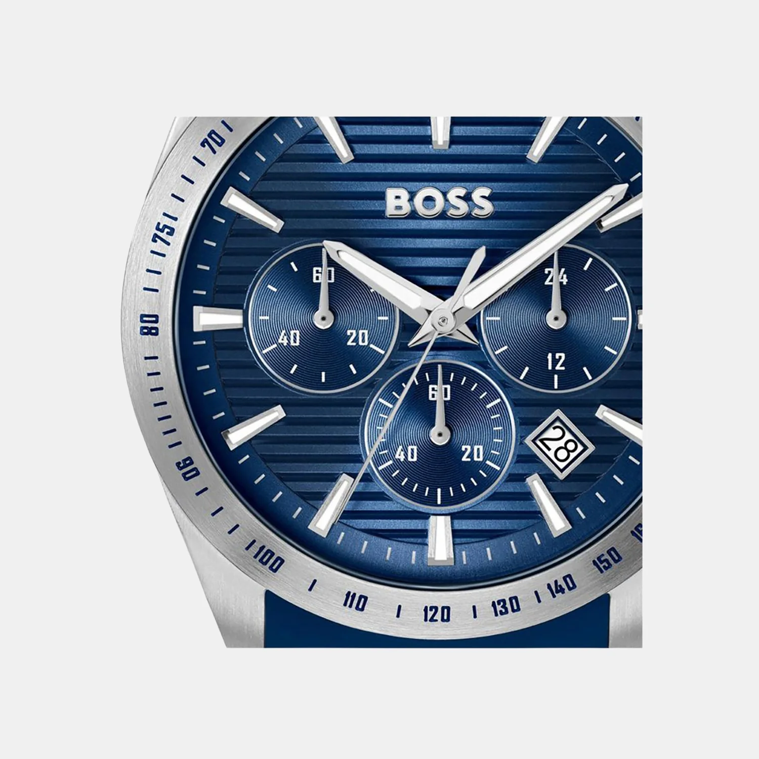 Strike Men Quartz Dark Blue Dial Chronograph Silicone Watch 1514239 - Image 4