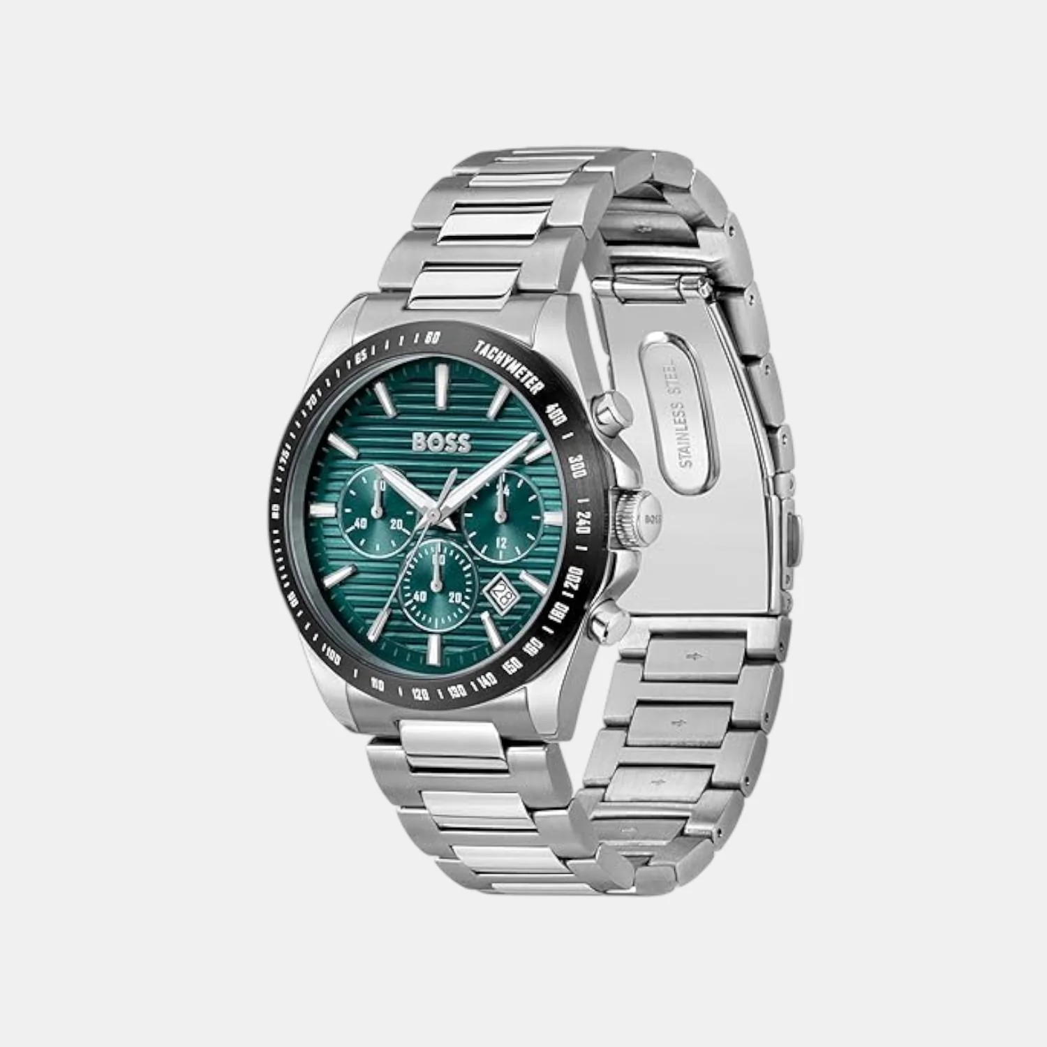 Strike Men Quartz Green Dial Chronograph Stainless Steel Watch 1514241 - Image 3