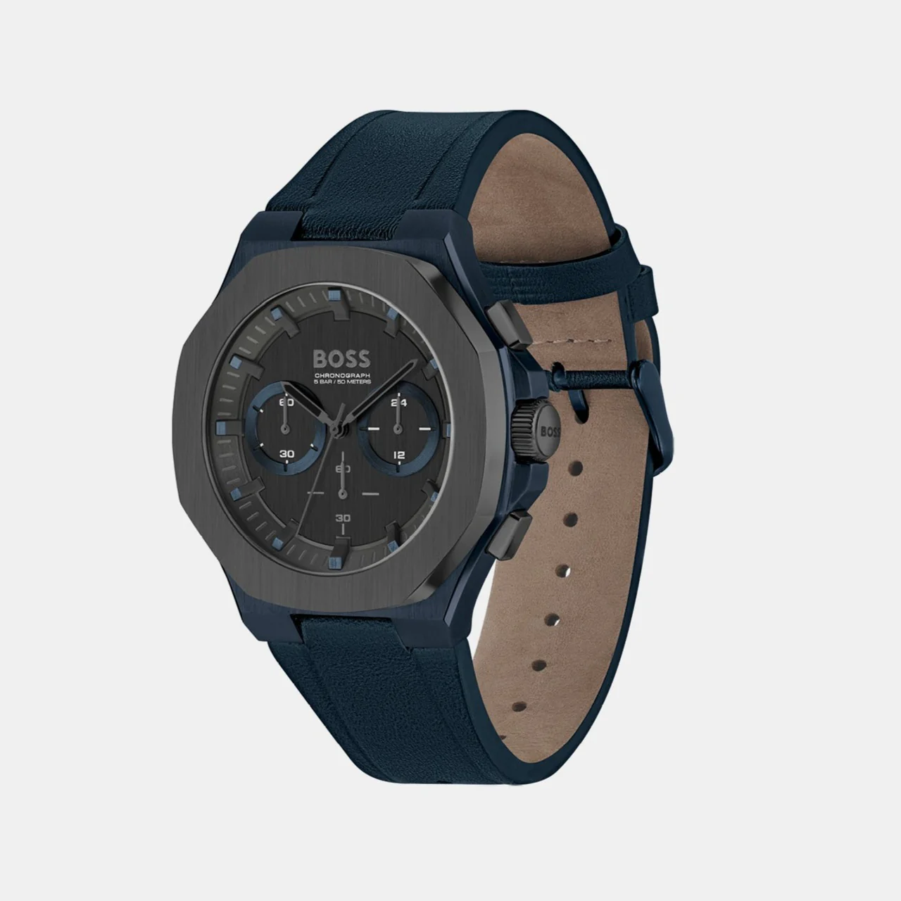 Taper Men Quartz Black Dial Chronograph Leather Watch 1514086 - Image 2