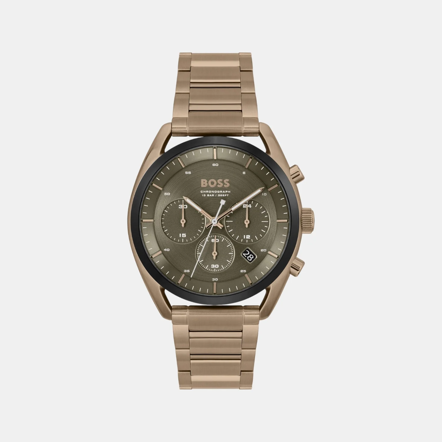 Top Men Quartz Green Dial Chronograph Stainless Steel Watch 1514094
