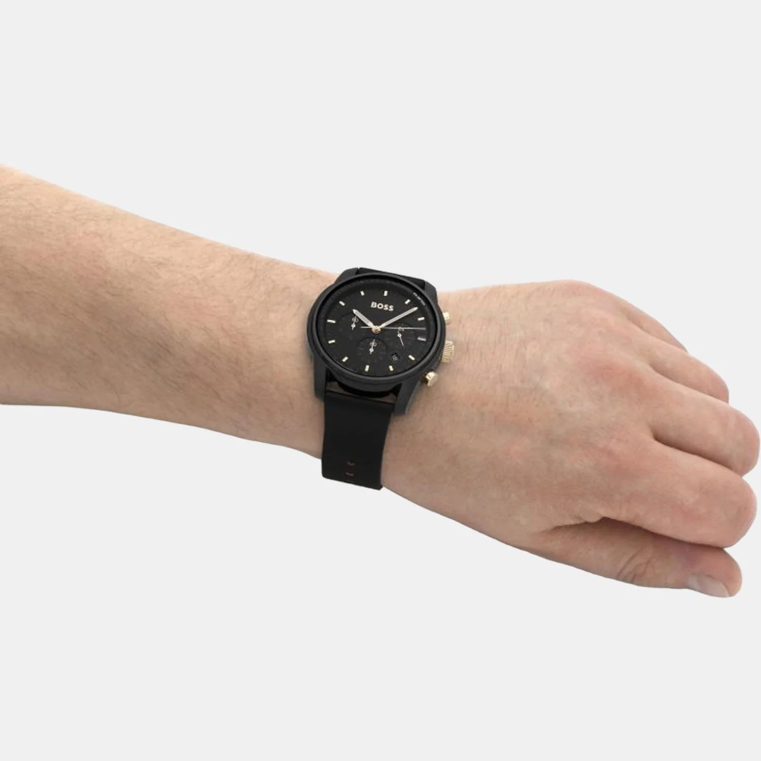 Trace Men Quartz Black Dial Analog Leather Watch 1514003 - Image 7