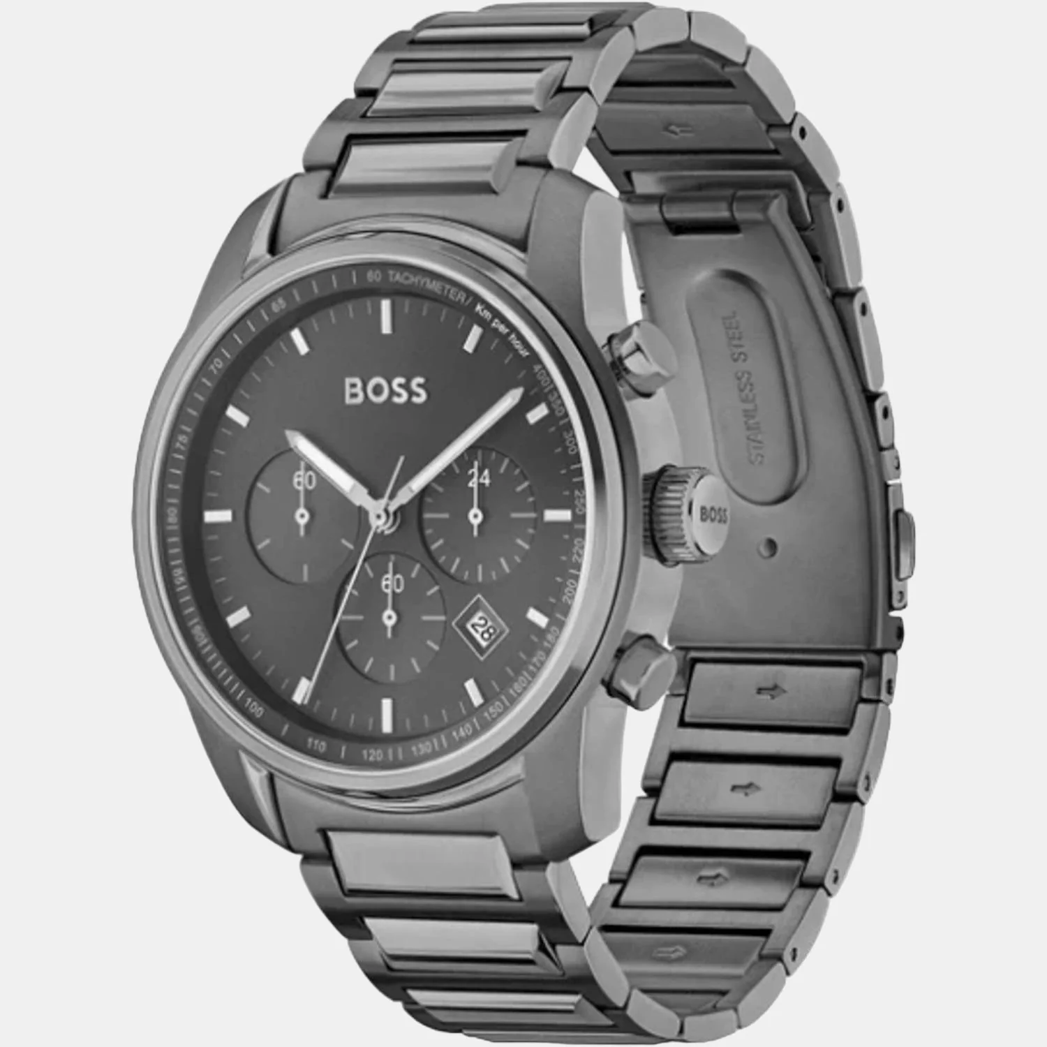 Trace Men Quartz Grey Dial Chronograph Stainless Steel Watch 1514005 - Image 2