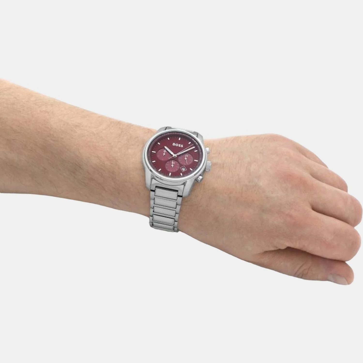 Trace Men Quartz Red Dial Chronograph Stainless Steel Watch 1514004 - Image 7