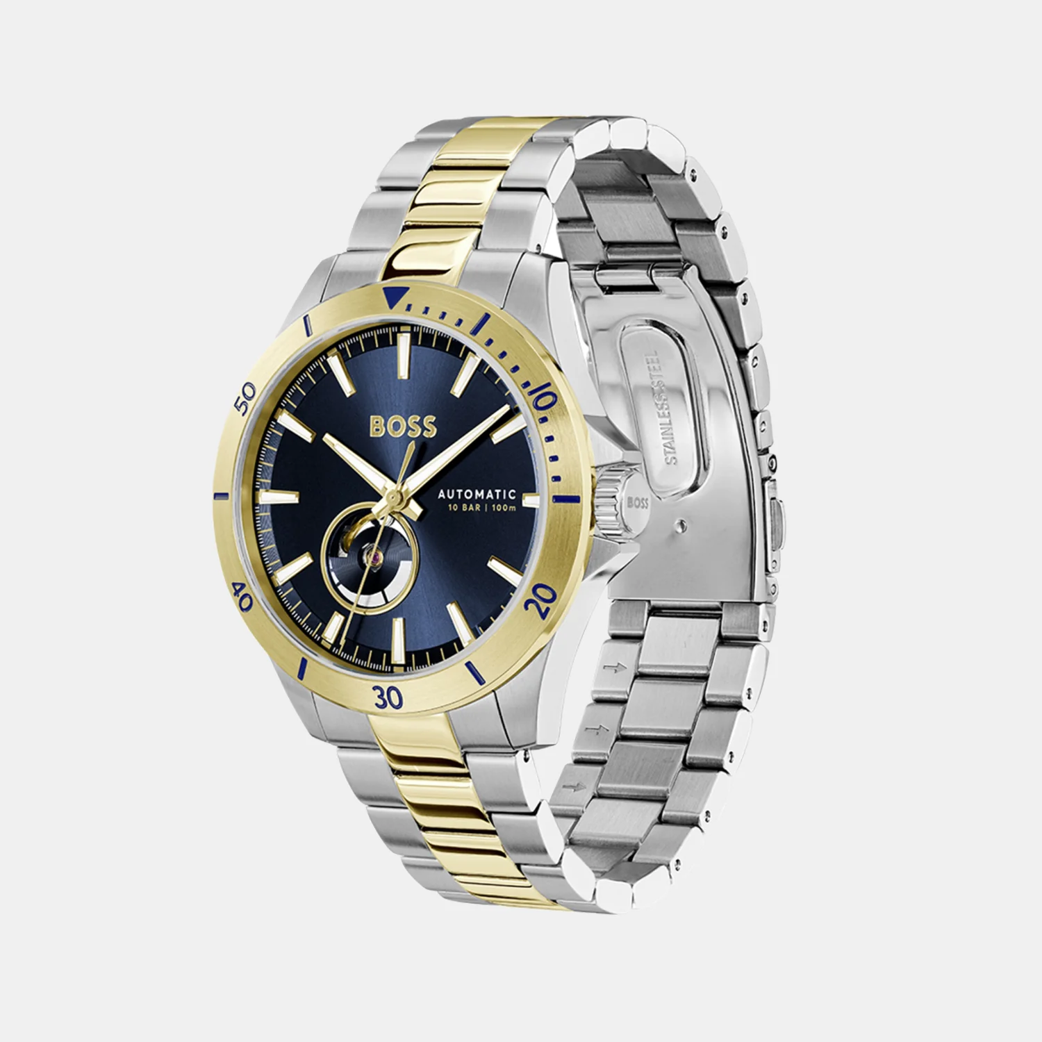 Troper Men Automatic Blue Dial Analog Stainless Steel Watch 1514201 - Image 2