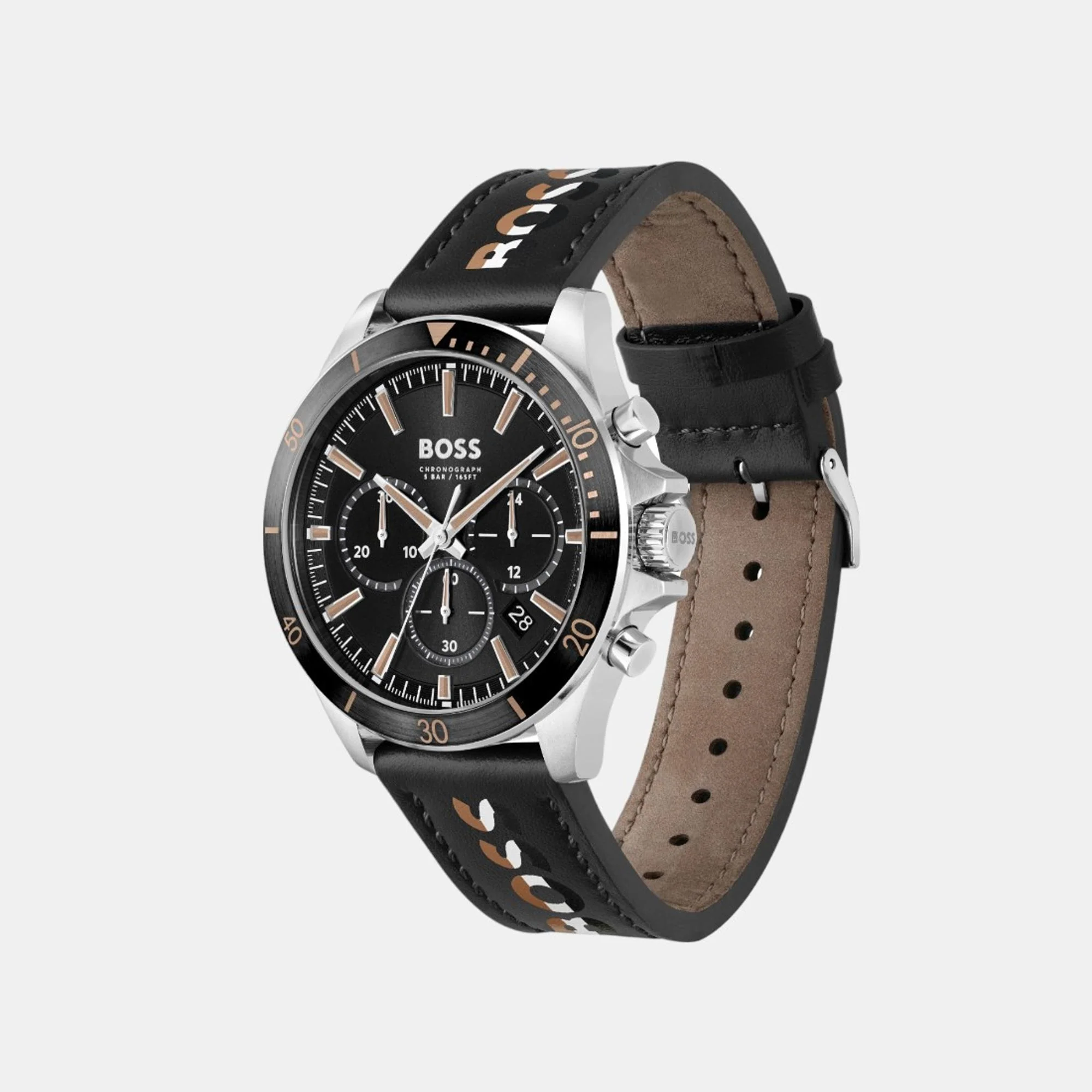 Troper Men Quartz Black Dial Chronograph Leather Watch 1514121 - Image 2