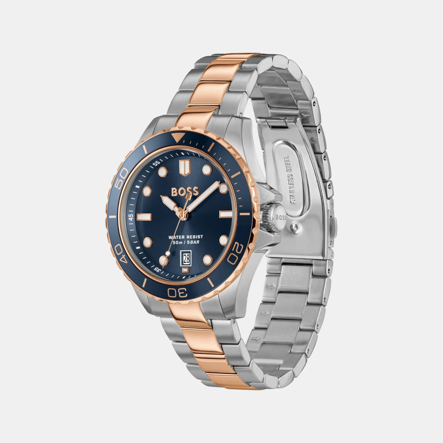 Troper Sport Men Quartz Blue Dial Analog Stainless Steel Watch 1514296 - Image 2