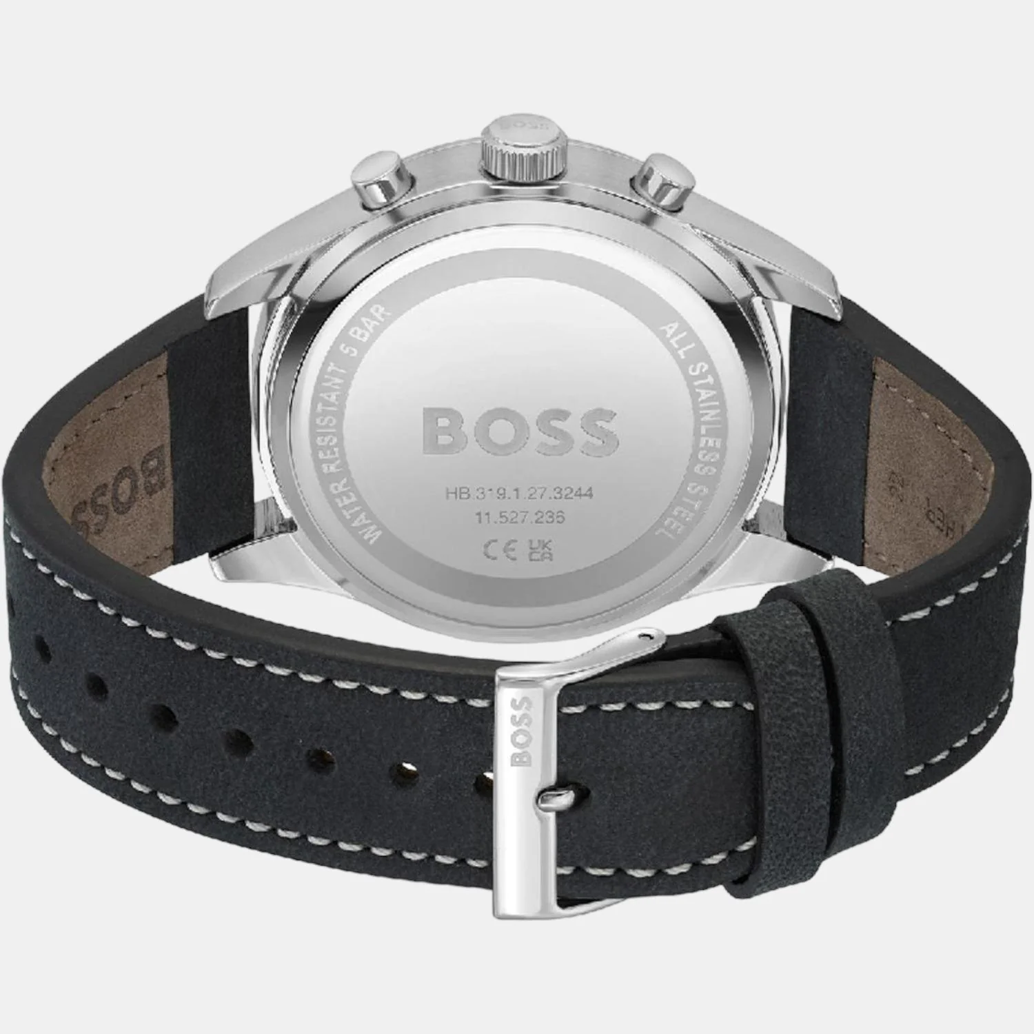 View Men Quartz Black Dial Analog Leather Watch 1513987 - Image 3