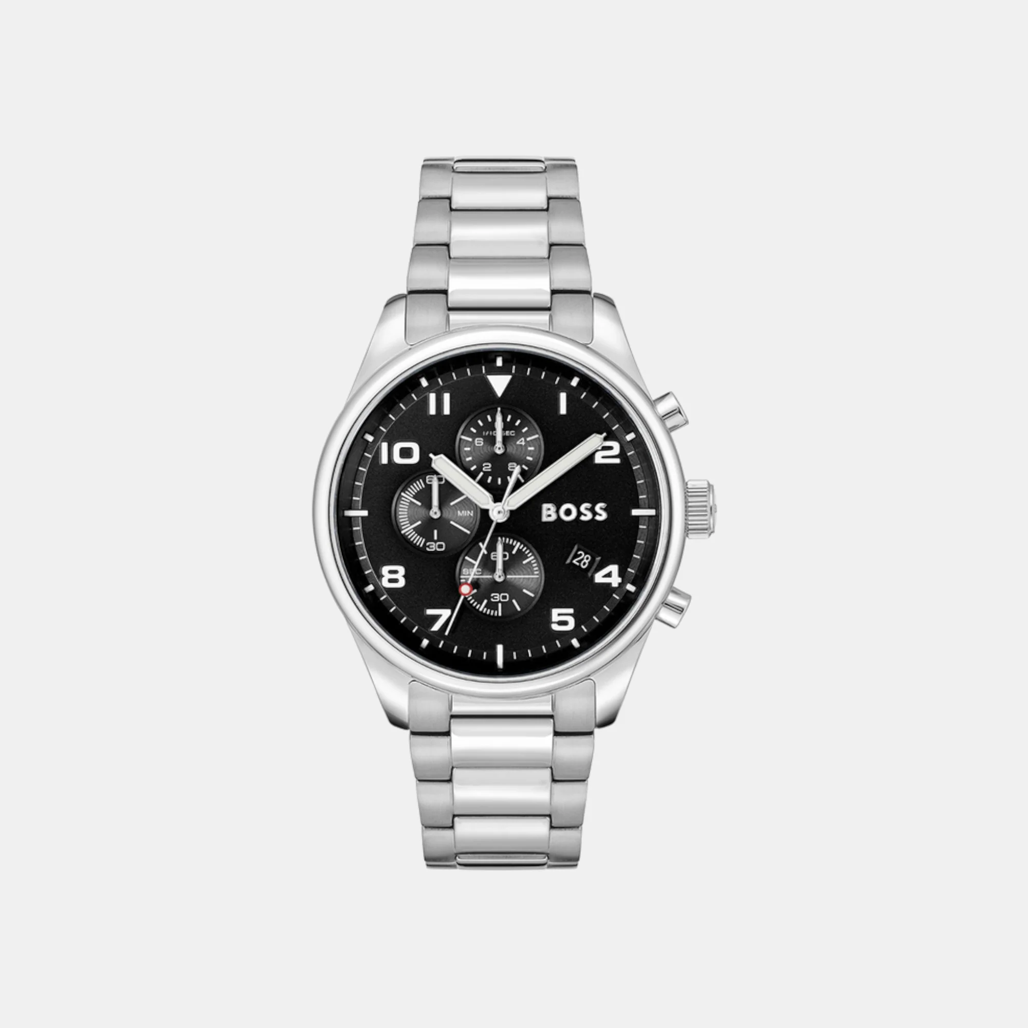 View Men Quartz Black Dial Chronograph Stainless Steel Watch 1514008