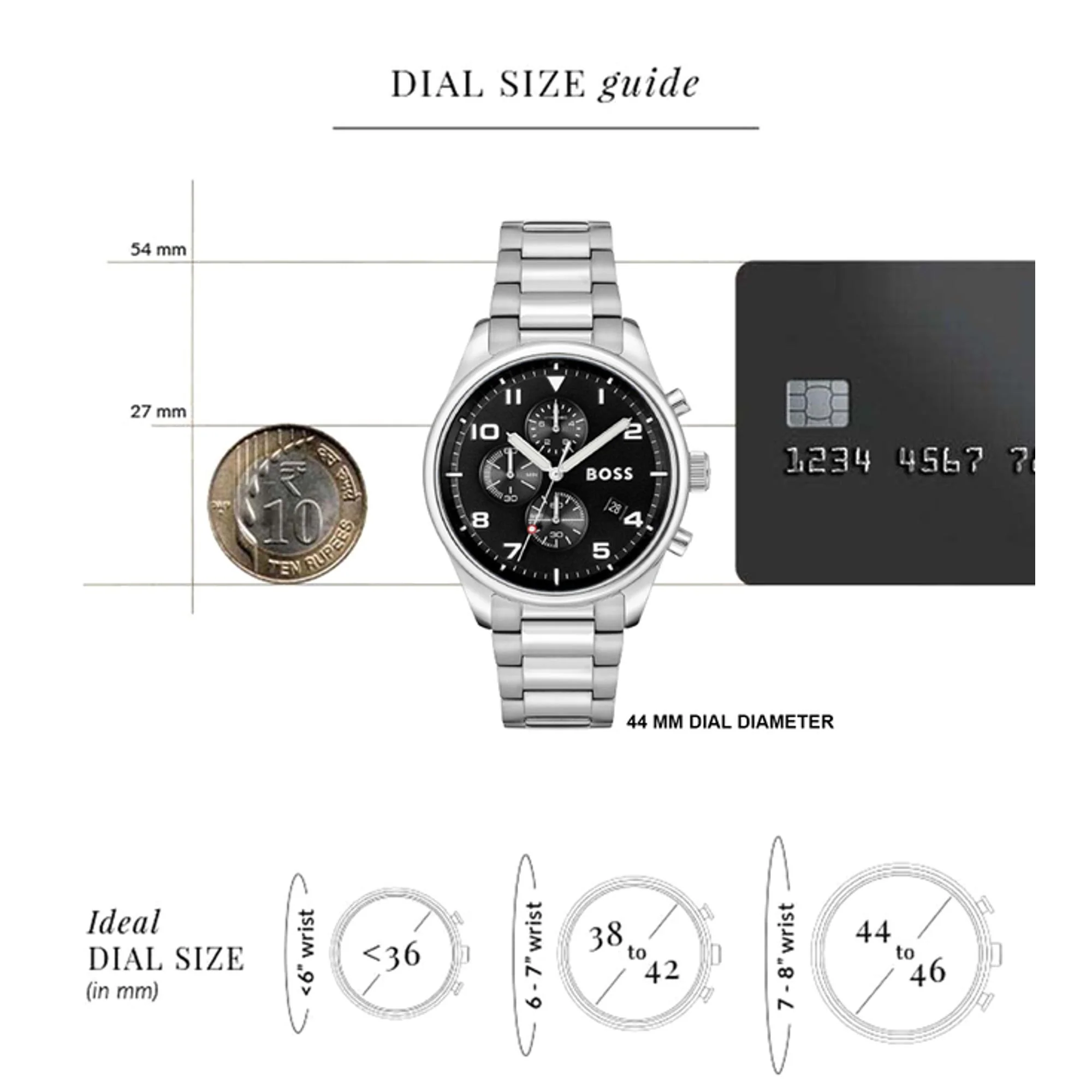 View Men Quartz Black Dial Chronograph Stainless Steel Watch 1514008 - Image 4
