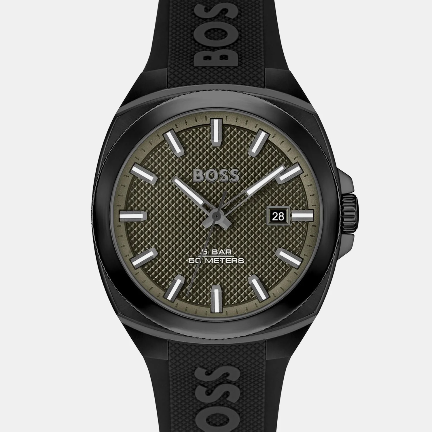 Walker Men Quartz Olive Green Dial Analog Silicone Watch 1514140 - Image 3