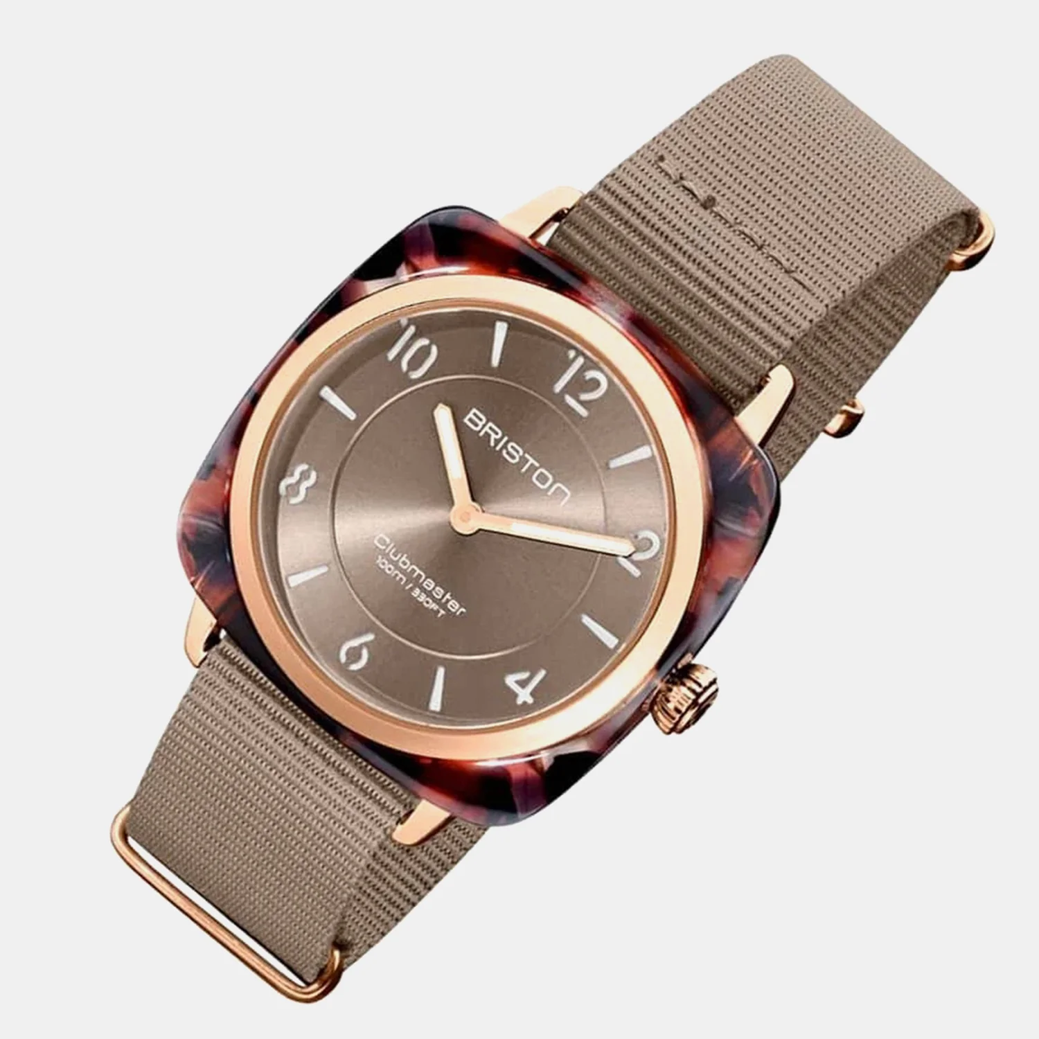 Clubmaster Chic Women Quartz Grey Taupe Dial Analog NATO Watch 21536.PRA.UBR.30.NT - Image 3