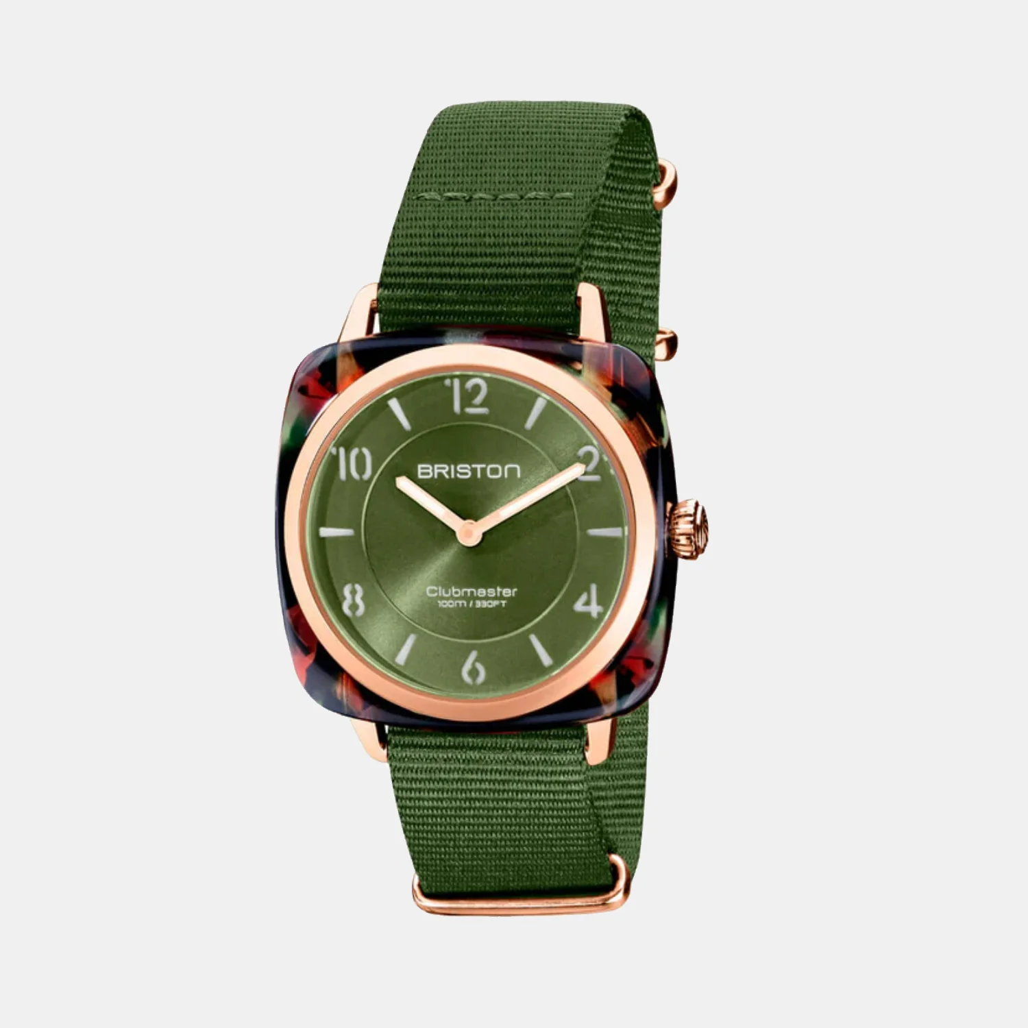 Clubmaster Chic Women Quartz Olive Green Dial Analog NATO Watch 21536.PRA.UG.26.NOL