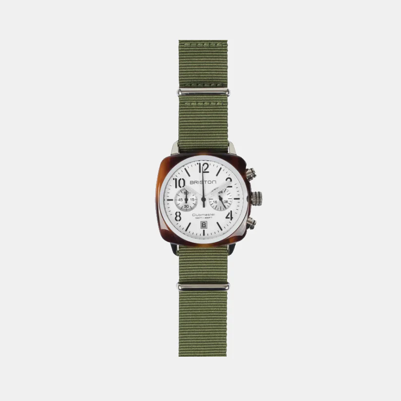 Clubmaster Classic Men Quartz White Dial Chronograph NATO Watch 16140.SA.T.2.NGA - Image 2