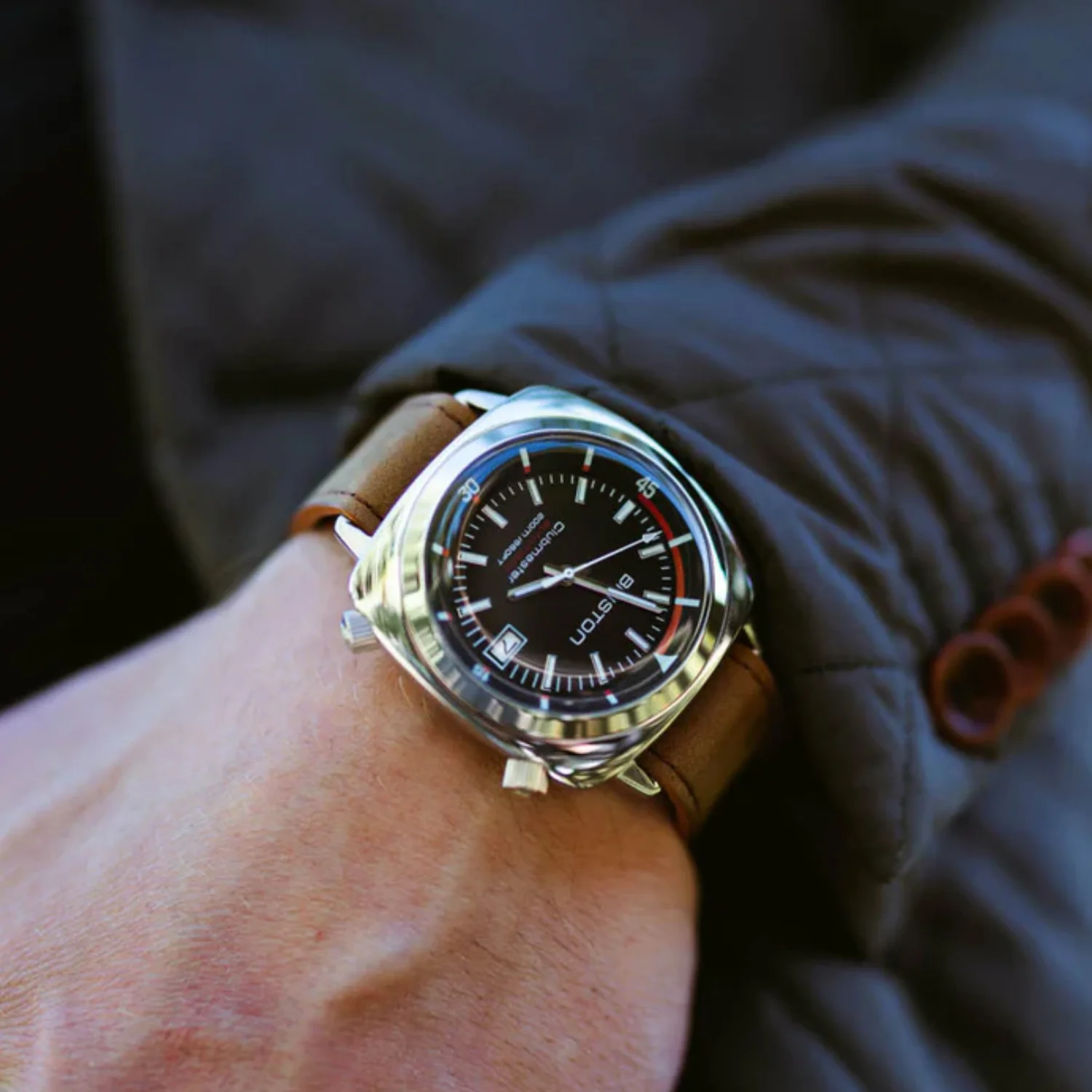 Clubmaster Diver Men Automatic Black Dial Analog Leather Watch 17642.PS.D.1.LVBR - Image 2