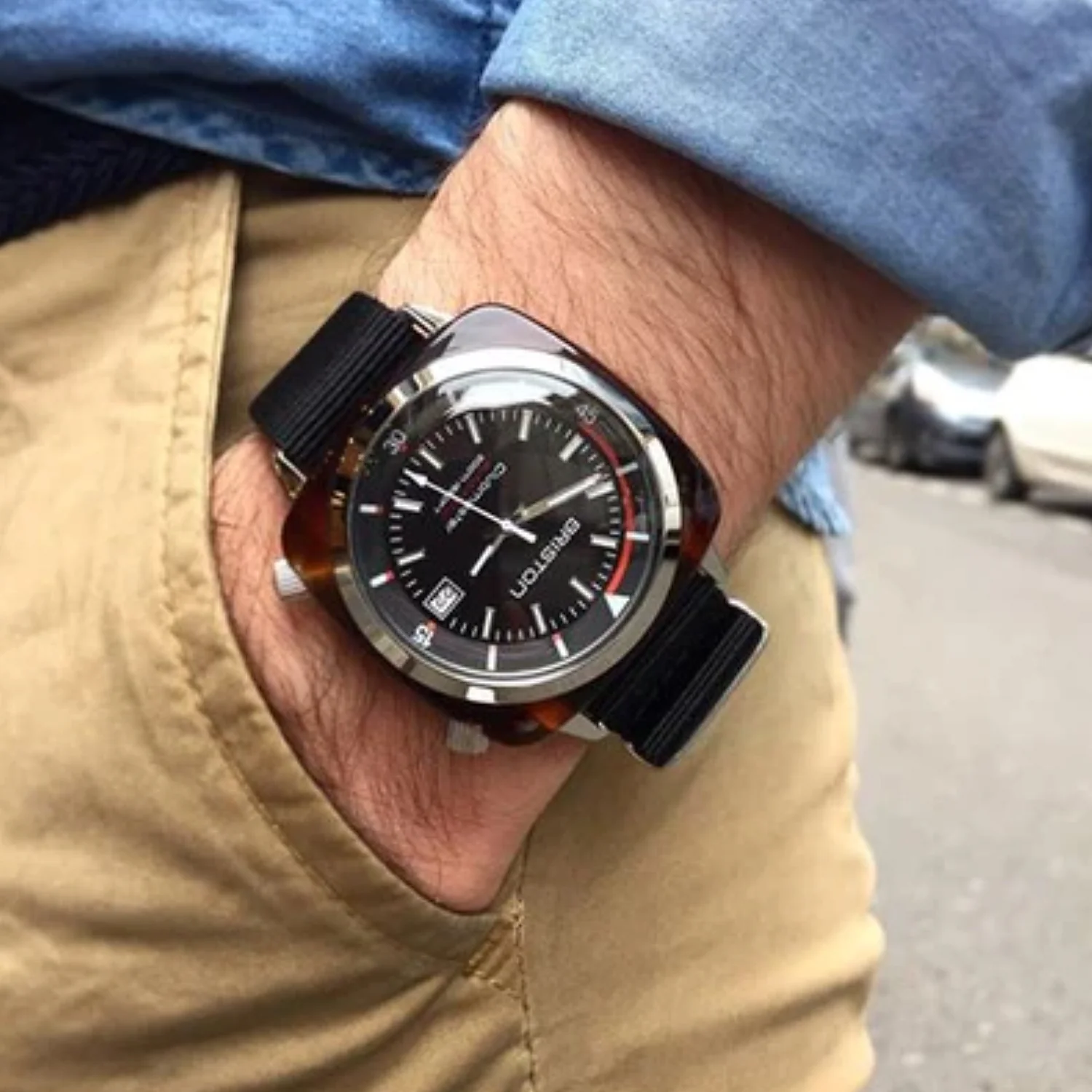 Clubmaster Diver Men Automatic Black Dial Analog NATO Watch 17642.SA.TD.1.NB - Image 3