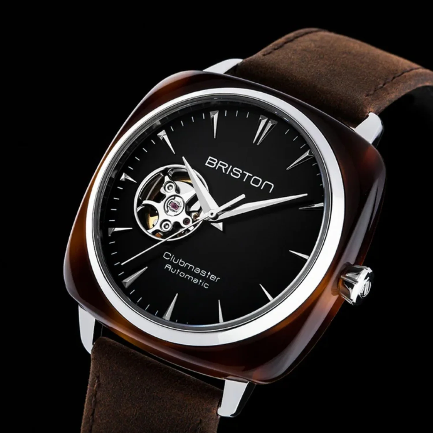 Clubmaster Iconic Men Automatic Black Dial Analog Leather Watch 18740.SA.TI.1.LVC - Image 3