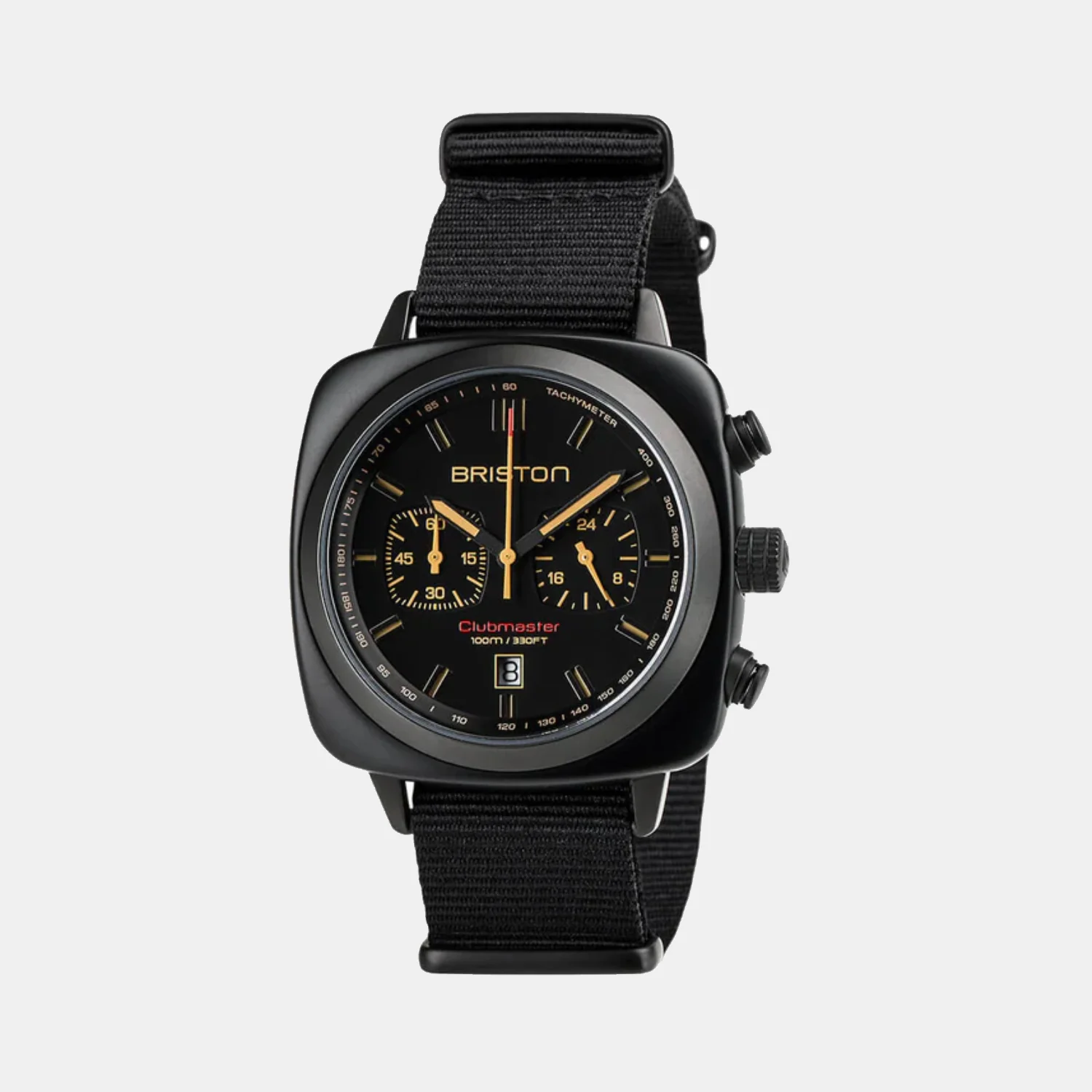 Clubmaster Sport Men Quartz Matt Black Dial Chronograph NATO Watch 18142.PBAM.BS.4.NB
