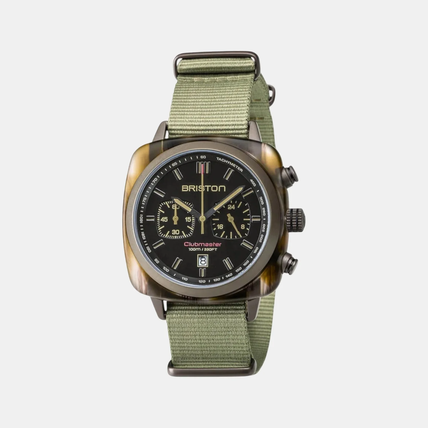 Clubmaster Sport Men Quartz Black Matt Dial Chronograph NATO Watch 18142.PKAM.TJS.19.NJ