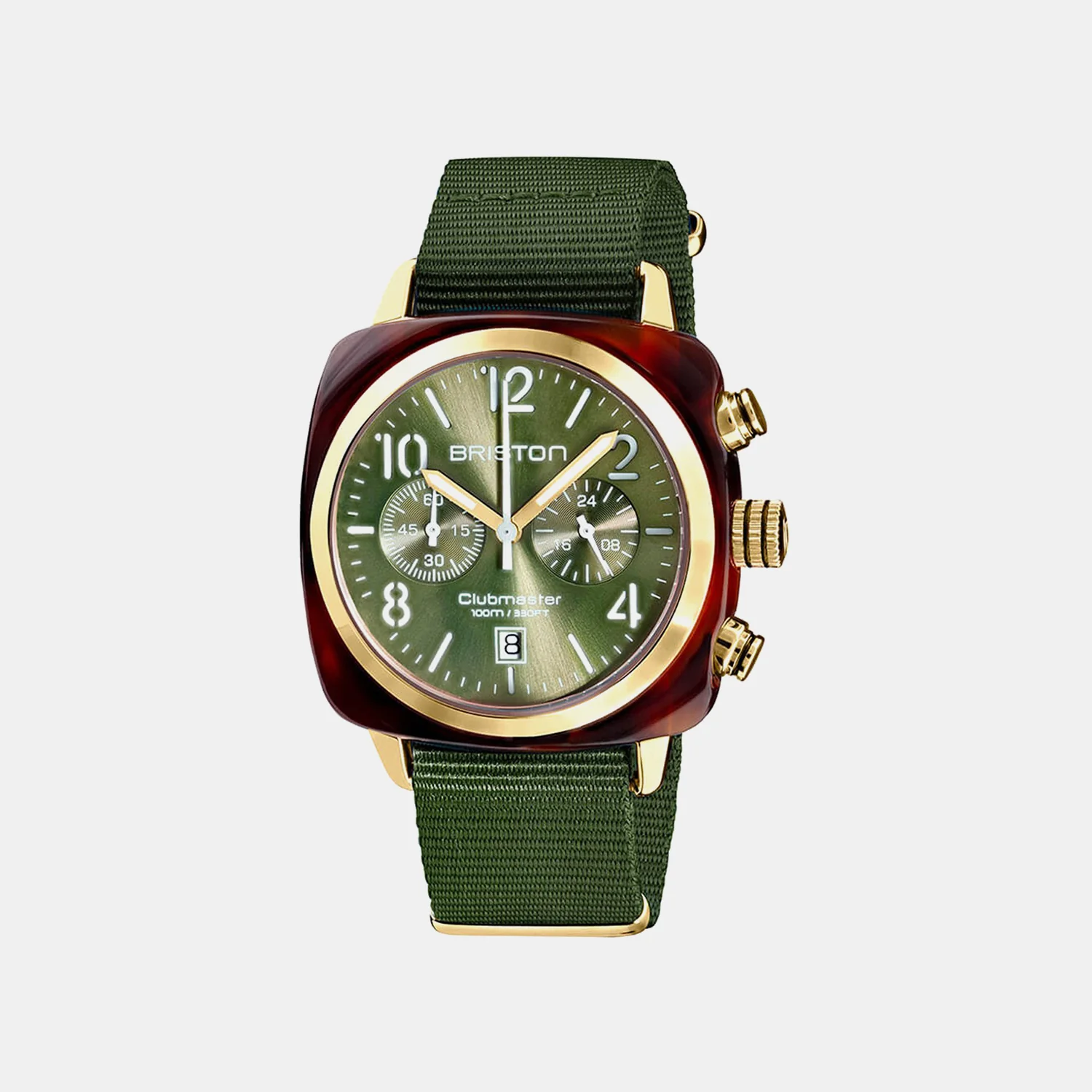 Men Quartz Green Dial Chronograph NATO Watch 19140.PYA.T.26.NOL