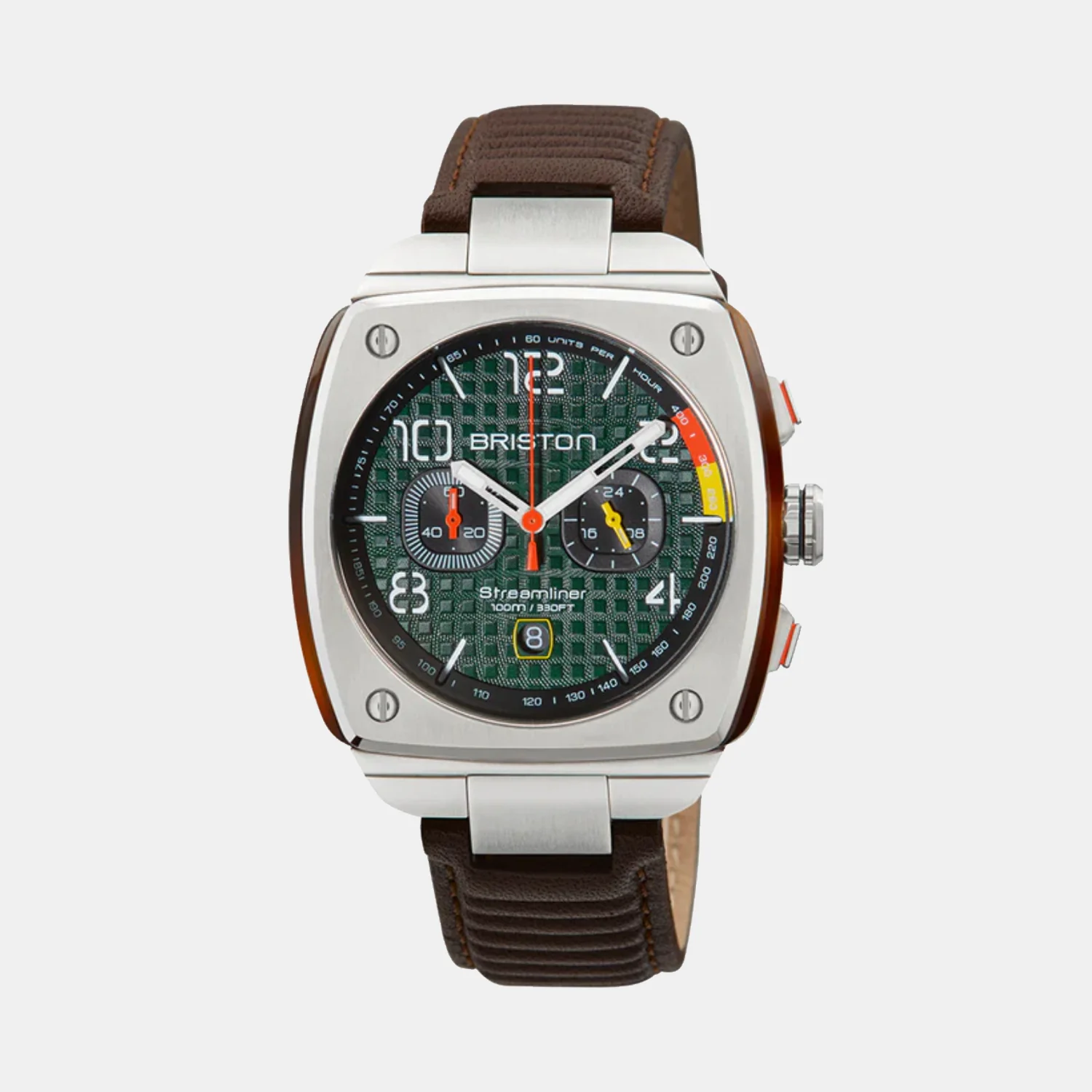 Streamliner Urban Men Quartz Green Dial Chronograph Leather Watch 24142.S.T.16.LBR