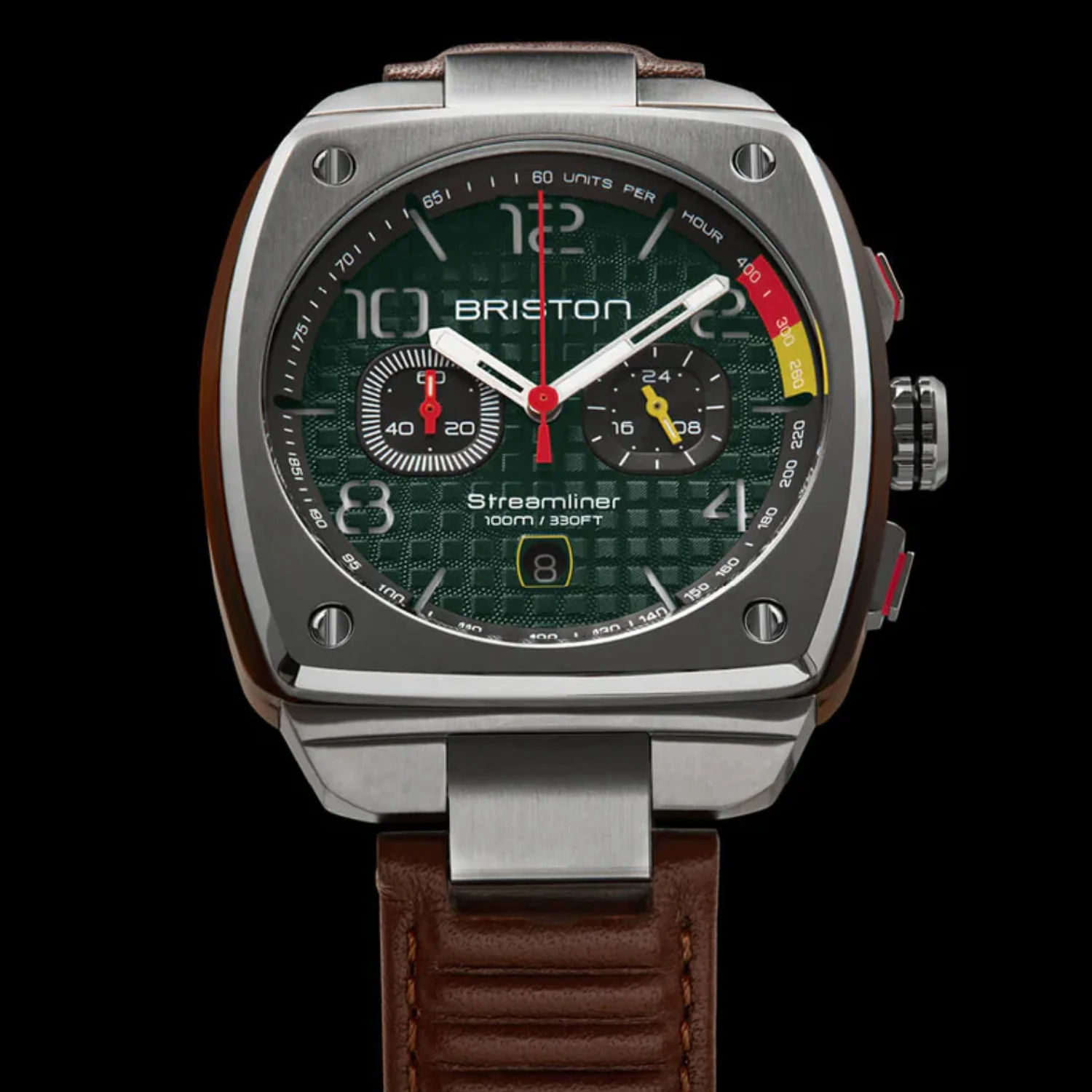 Streamliner Urban Men Quartz Green Dial Chronograph Leather Watch 24142.S.T.16.LBR - Image 2