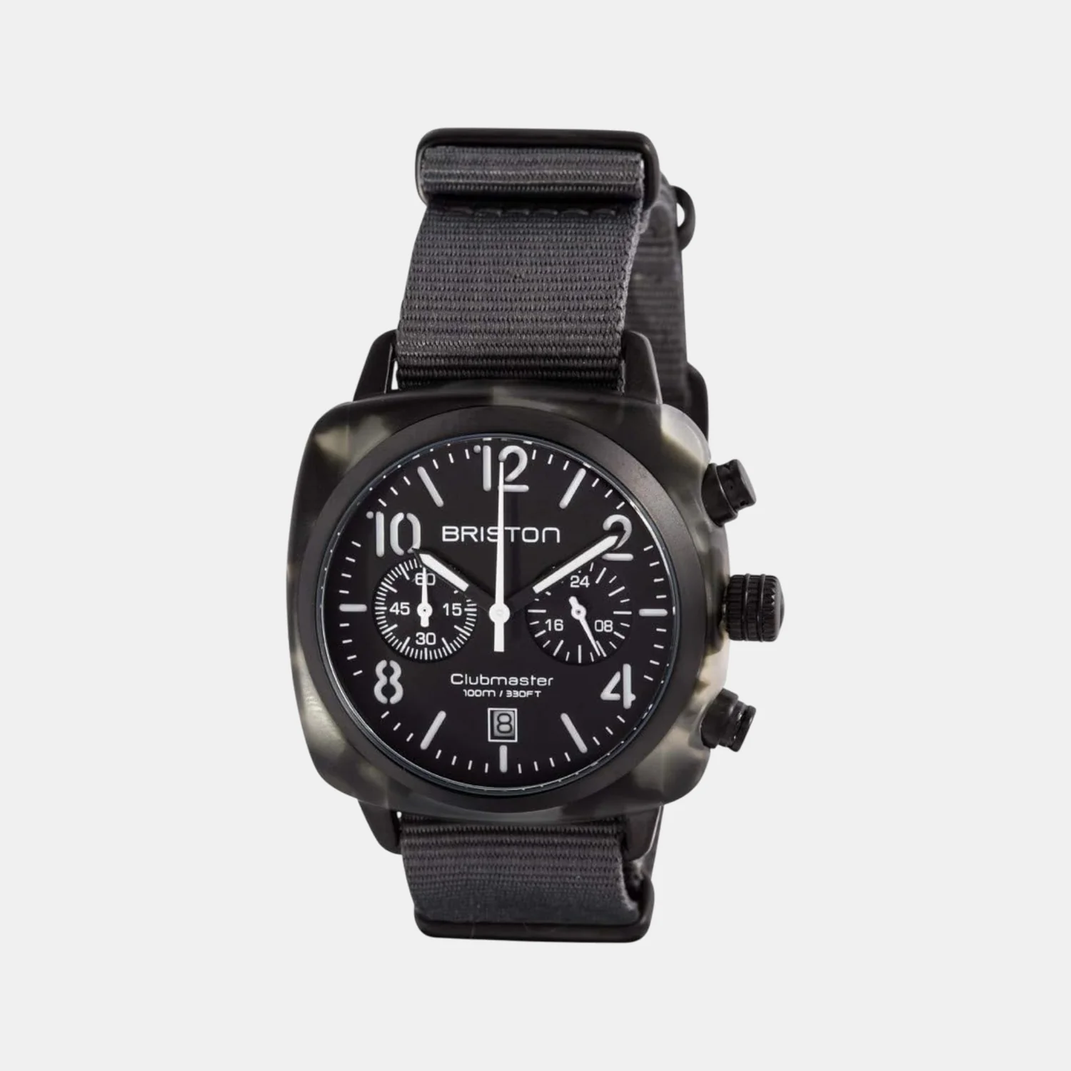 Clubmaster Classic Unisex Quartz Black Matt Dial Chronograph NATO Watch 15140.PBAM.GT.3.NG - Image 2