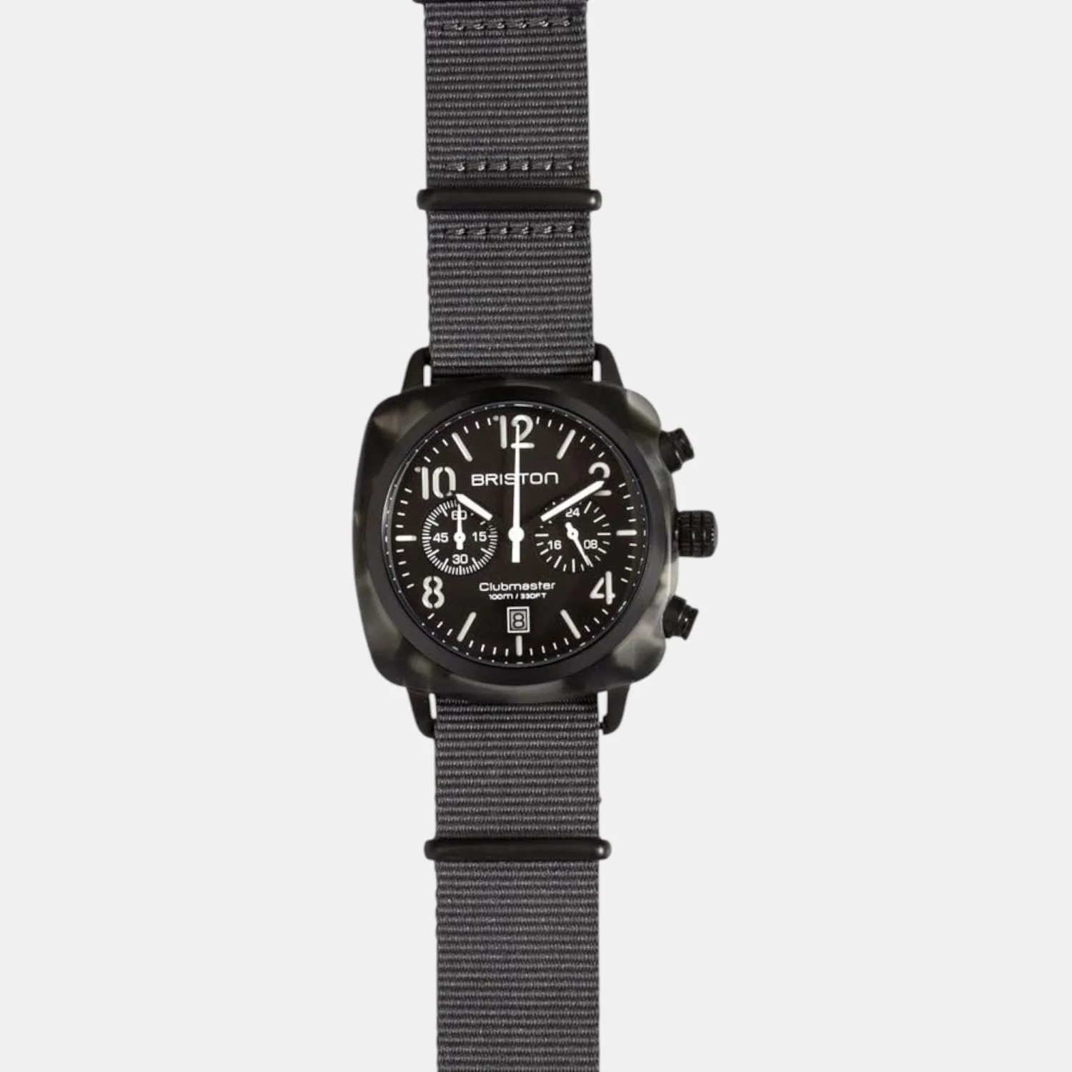 Clubmaster Classic Unisex Quartz Black Matt Dial Chronograph NATO Watch 15140.PBAM.GT.3.NG - Image 3