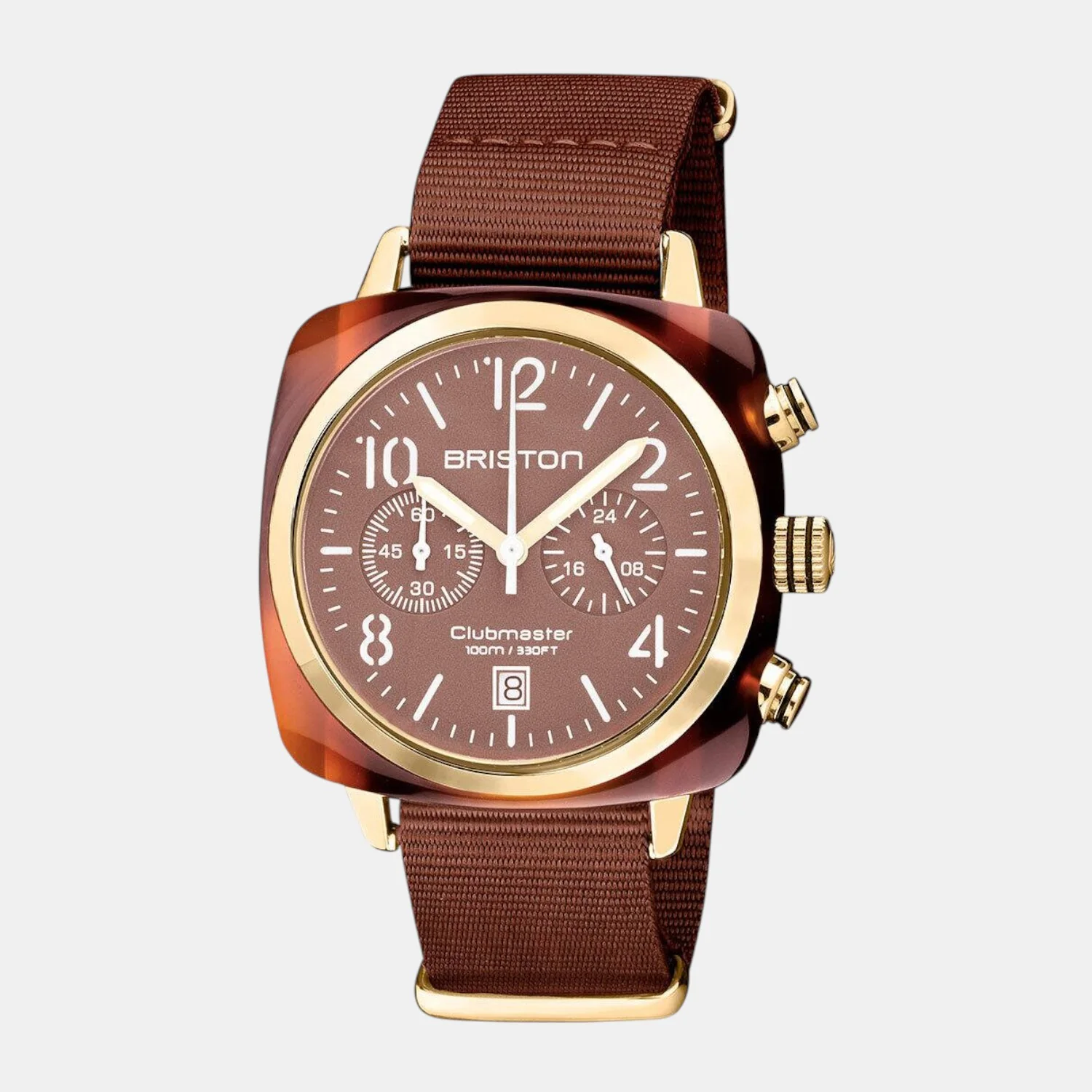 Clubmaster Classic Men Quartz Brown Dial Chronograph NATO Watch 20140.PYAT.37.NTCH - Image 2