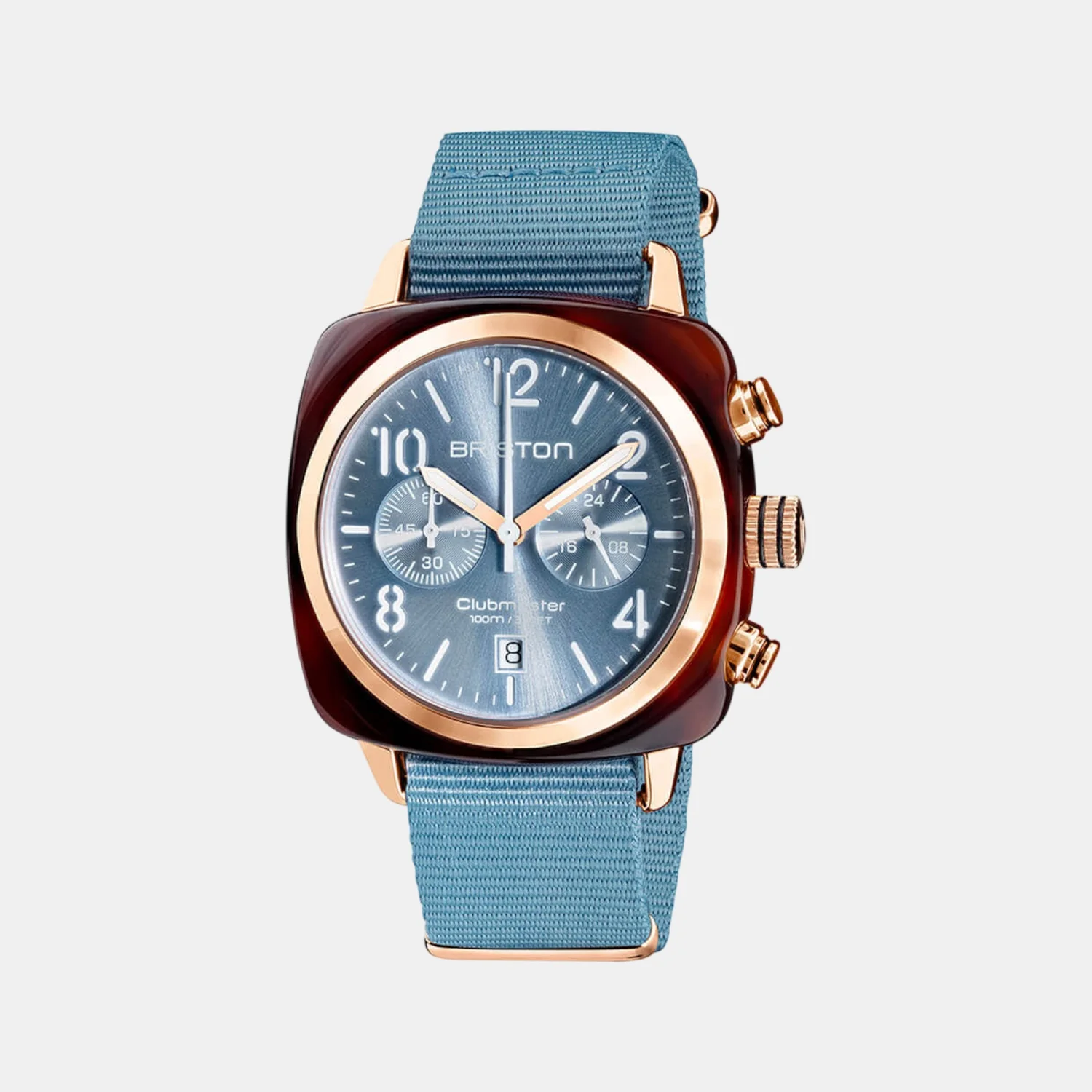 Clubmaster Classic Unisex Quartz Ice Blue Dial Chronograph NATO Watch 19140.PRA.T.25.NIB - Image 2