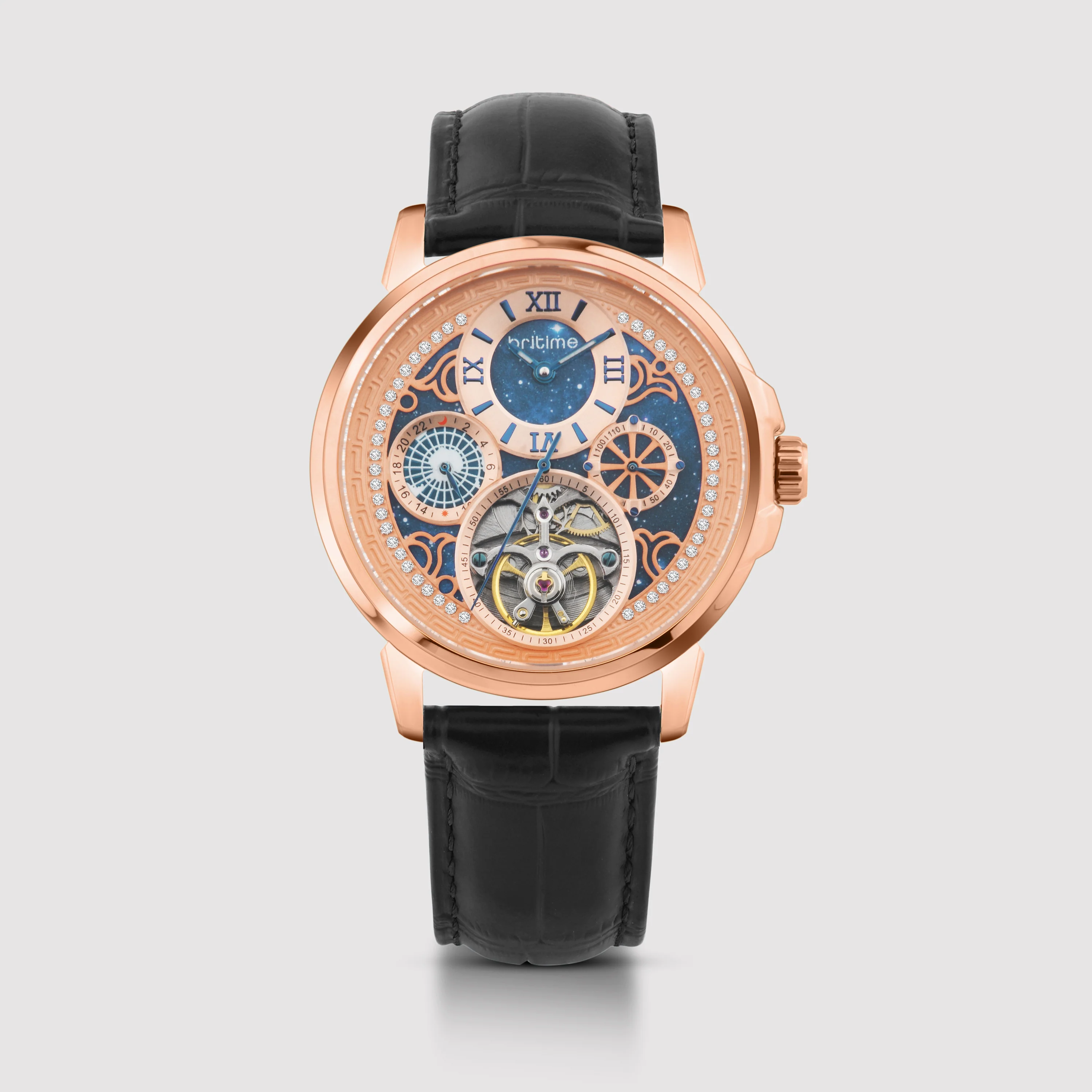 Aquatica Men Automatic Blue Dial Multi-Function Leather Watch 274-L30506 - Image 2