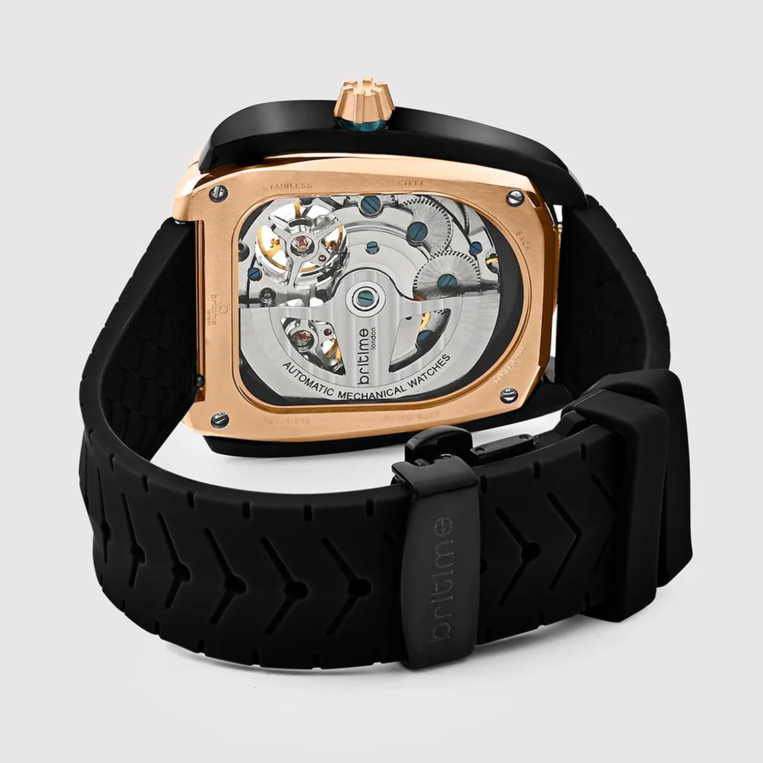 Aventus Men Automatic Black Dial Analog Silicone Watch 101-P30406 - Image 7