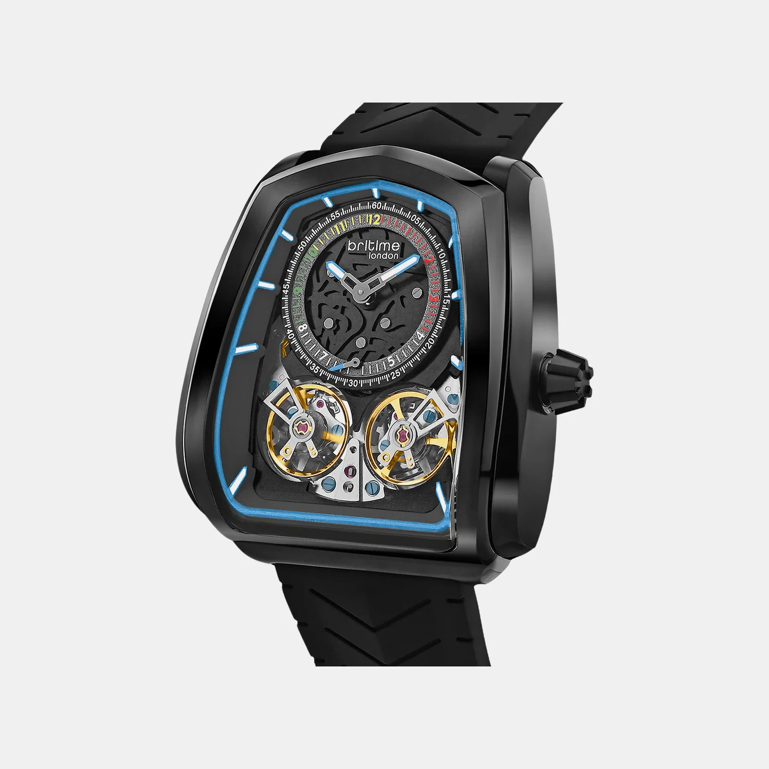 Aventus Men Automatic Black Dial Analog Silicone Watch 101-P40406 - Image 4