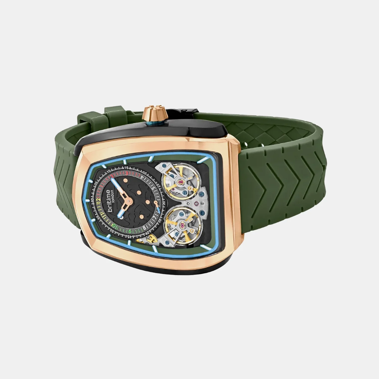 Aventus Men Automatic Green Dial Analog Silicone Watch 101-P31412 - Image 4