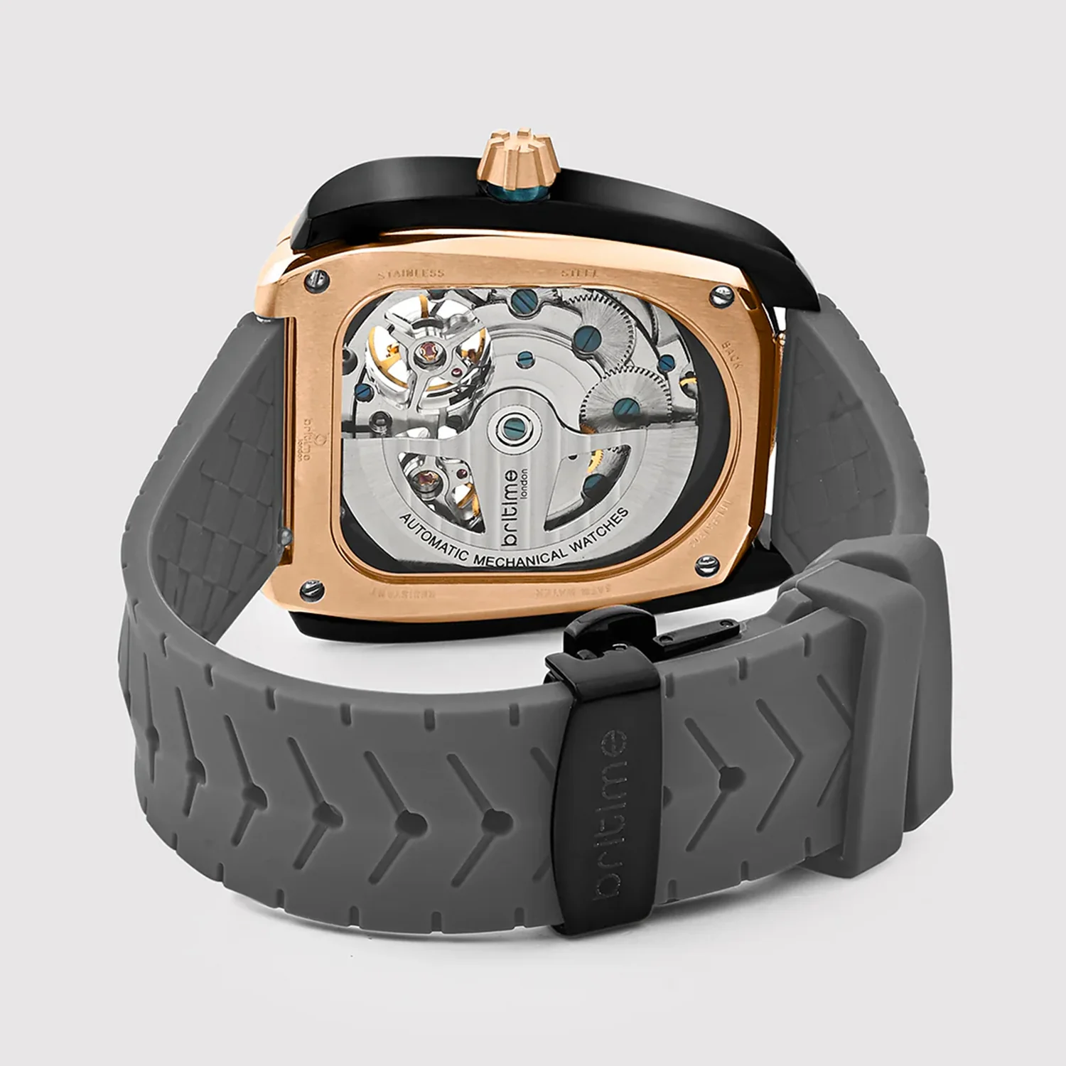 Aventus Men Automatic Grey Dial Analog Silicone Watch 101-P31509 - Image 7