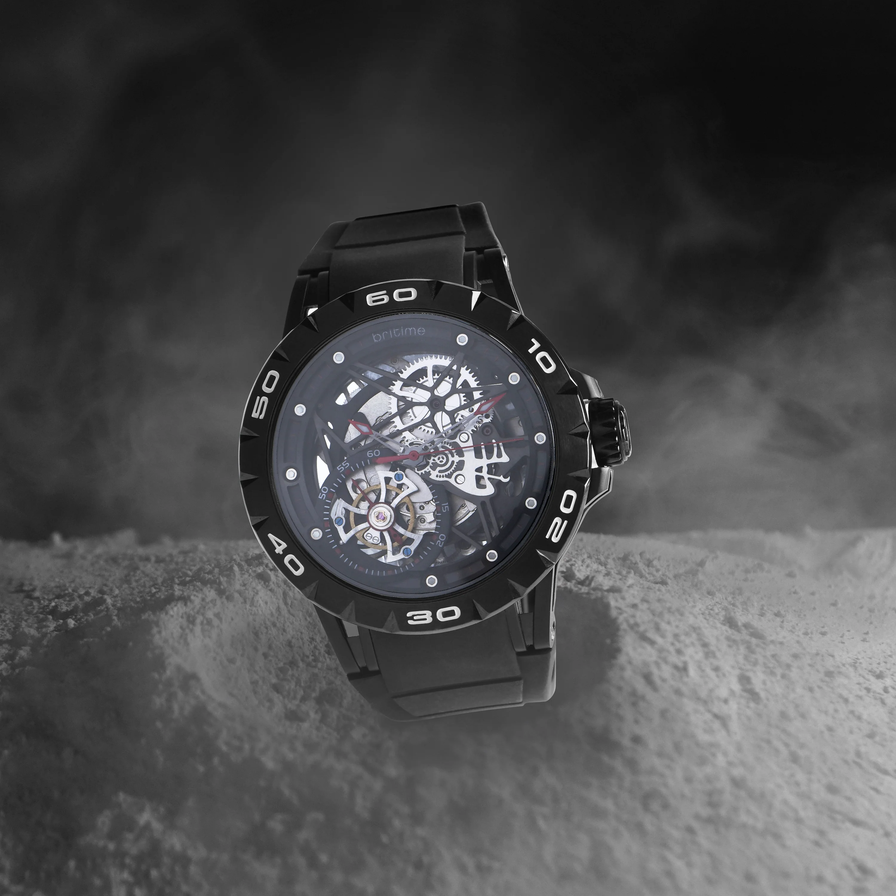 Crescent Men Automatic Black Dial Analog Silicone Watch 227-P40406 - Image 3