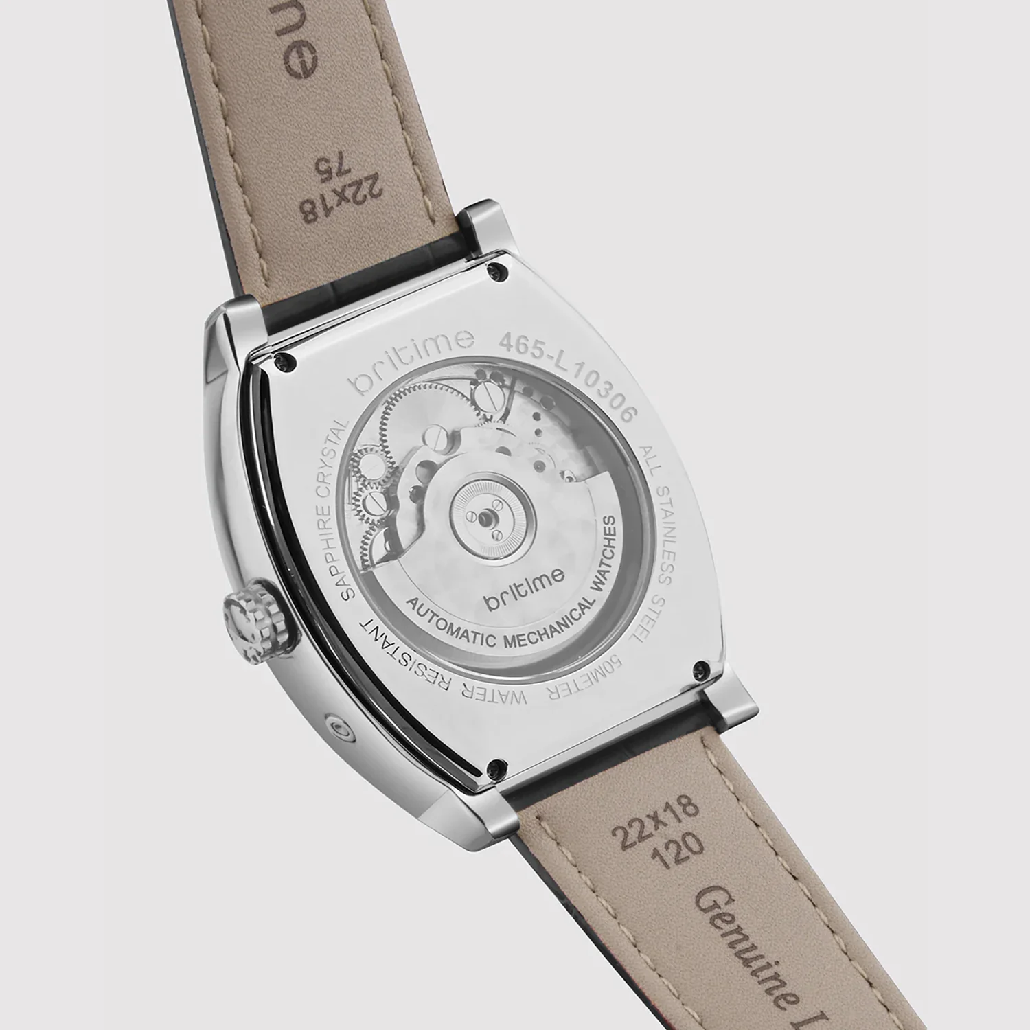 Emerion Men Automatic Silver Dial Analog Leather Watch 465-L10306 - Image 5