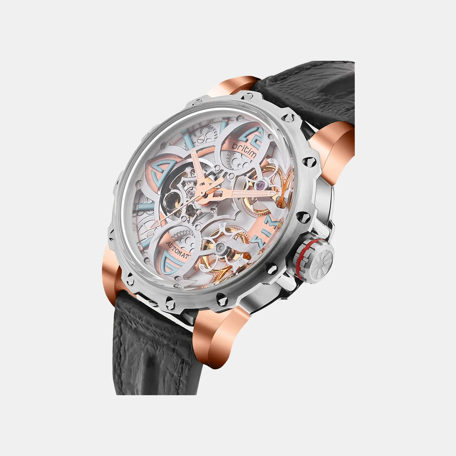 Era Men Automatic Silver Dial Analog Leather Watch 147-L10306 - Image 2