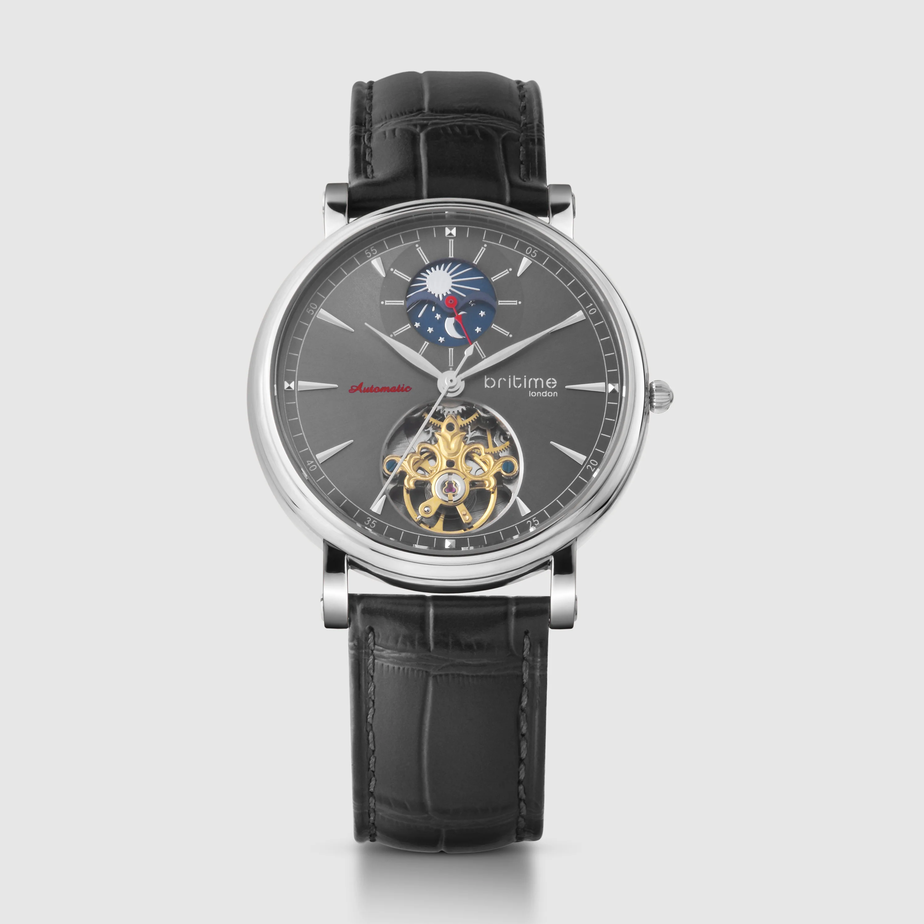Jupiter Men Automatic Black Dial Analog Leather Watch 127-L10406 - Image 2