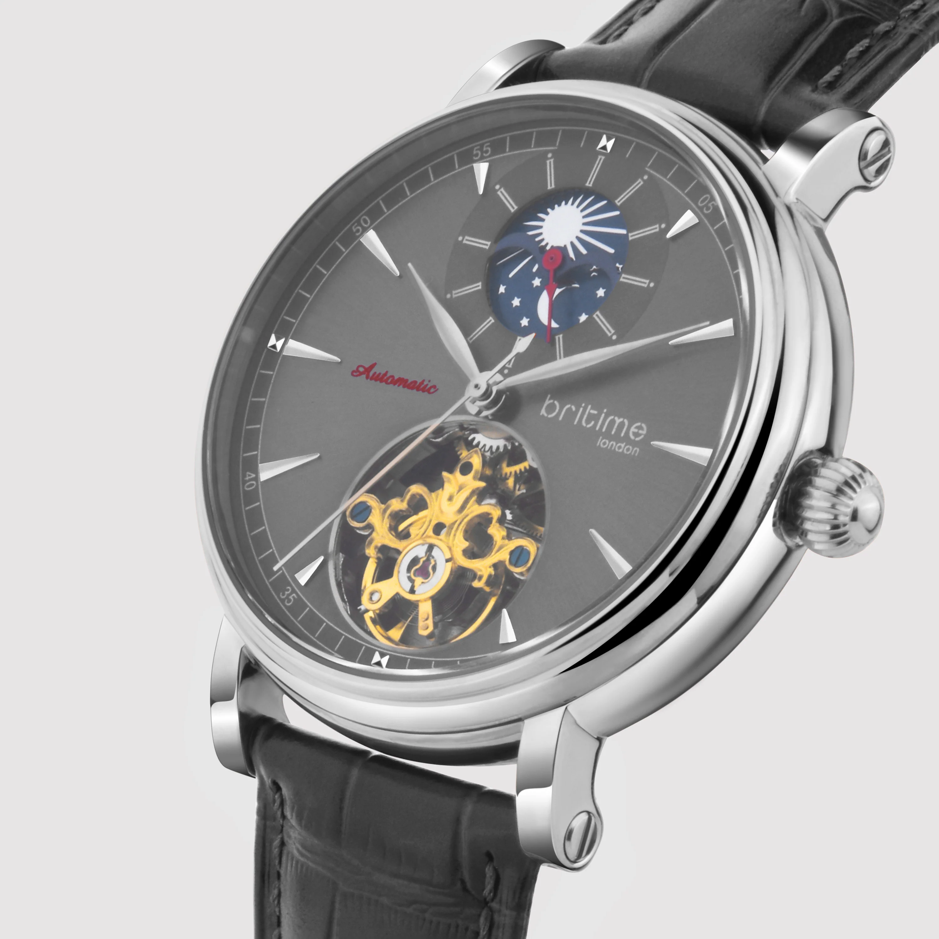 Jupiter Men Automatic Black Dial Analog Leather Watch 127-L10406 - Image 3