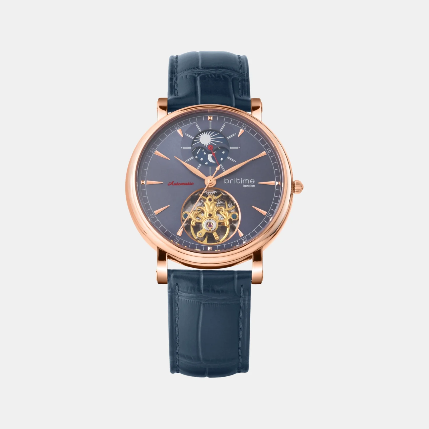 Jupiter Men Automatic Blue Dial Analog Leather Watch 127-L30507